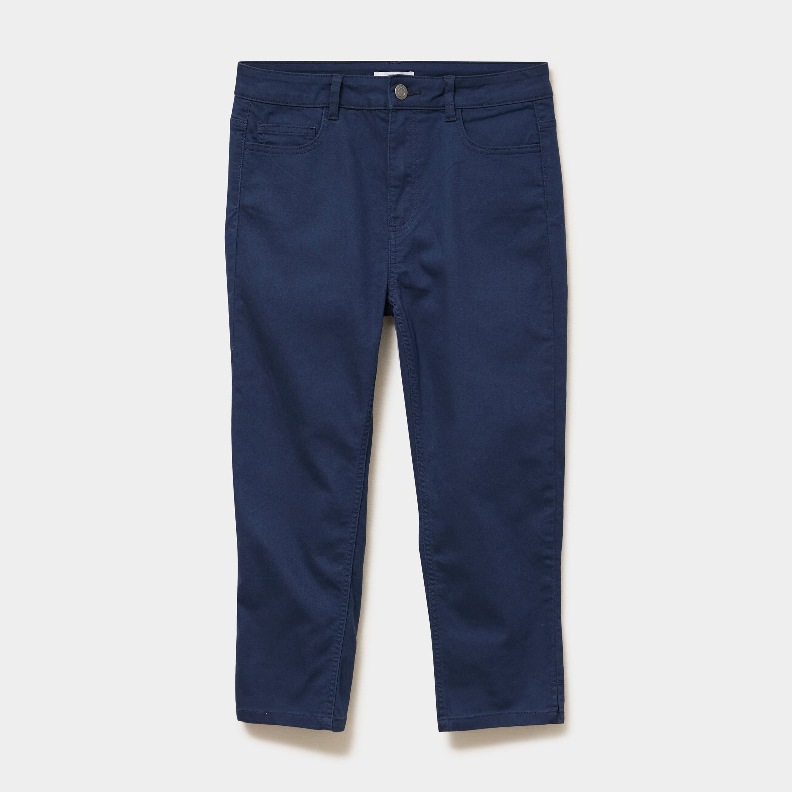 Pantalon capri slim twill 5 poches bleu marine femme
