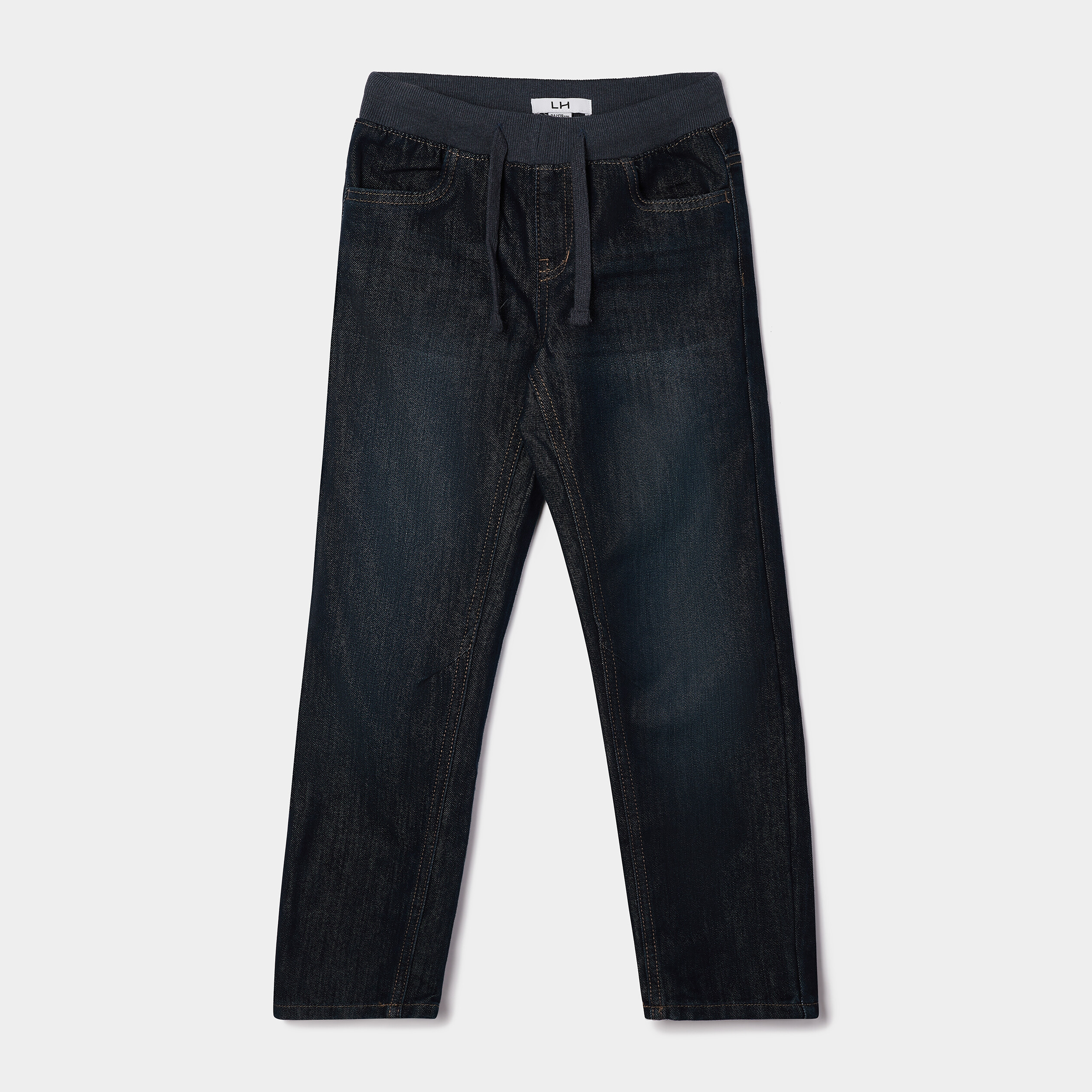 Jeans regular taille ajustable denim brut gar&ccedil;on