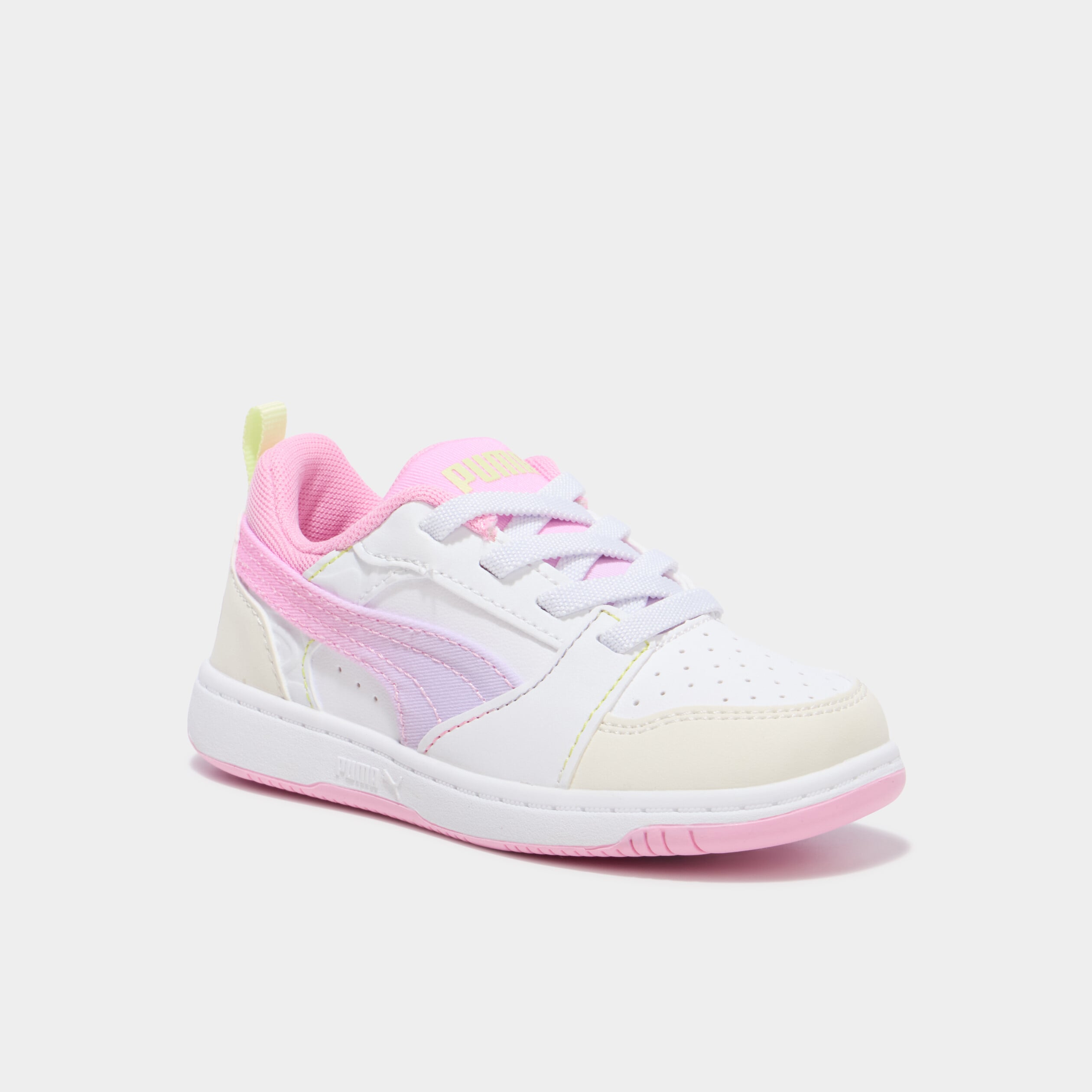 Baskets &agrave; lacets Puma Rebound Come rose clair fille