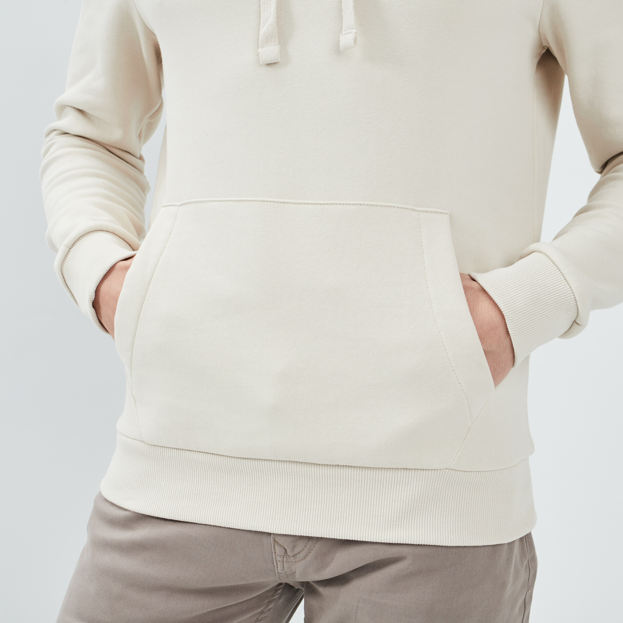 Sweat molleton à capuche hoodie creme homme