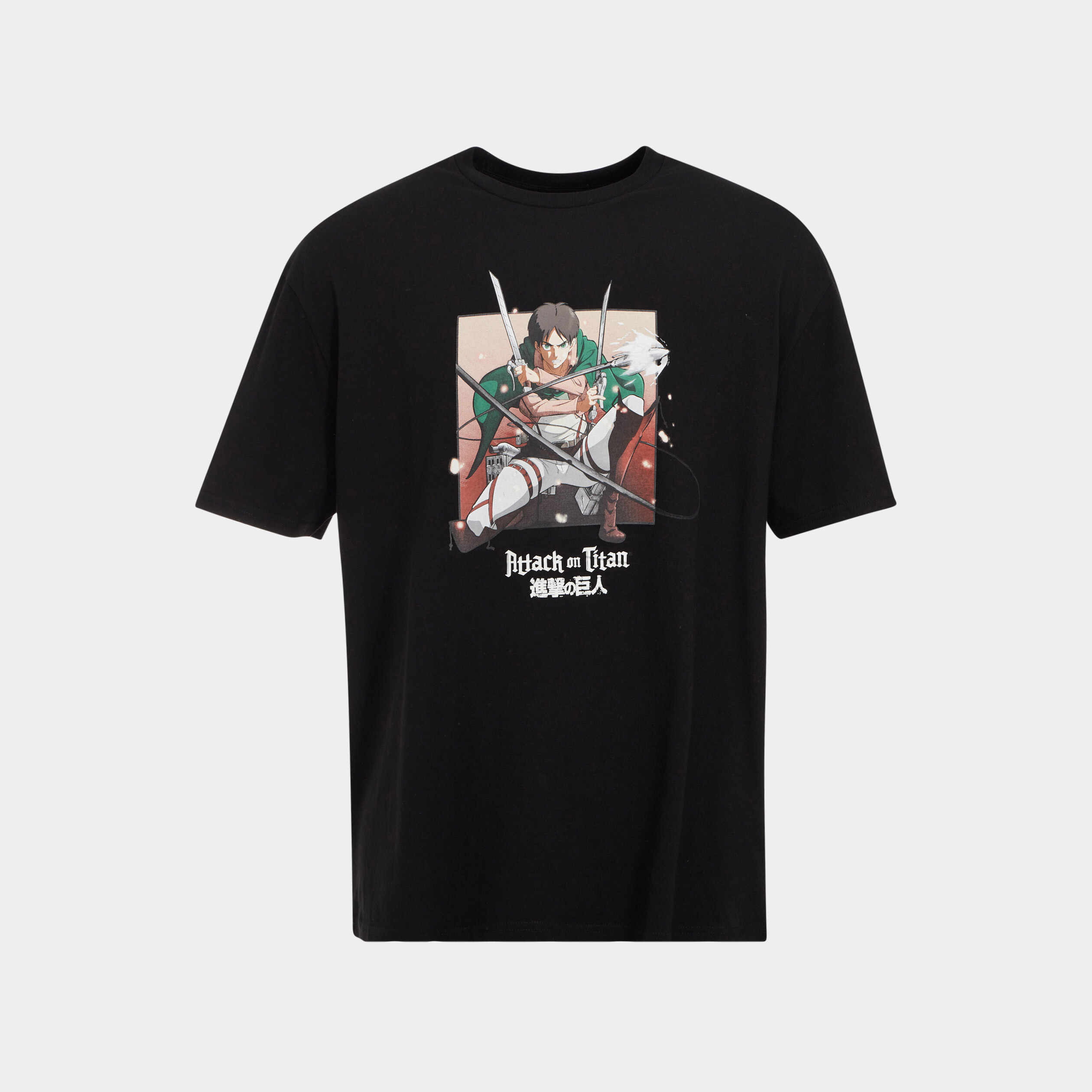 t shirt en coton attaque des titans noir homme T-shirt en coton Attaque des Titans noir homme