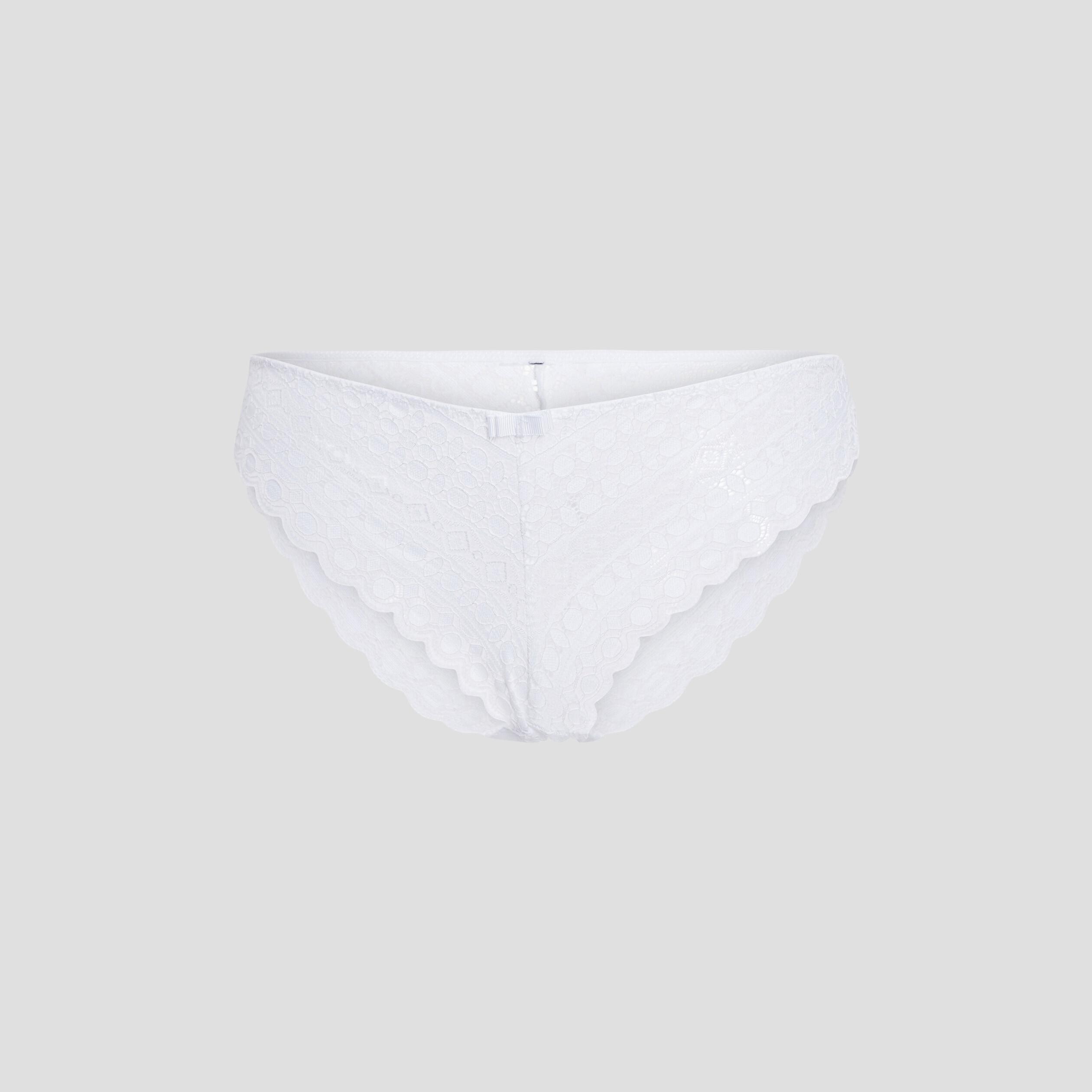 Culotte en dentelle taille &eacute;lastiqu&eacute;e blanc femme