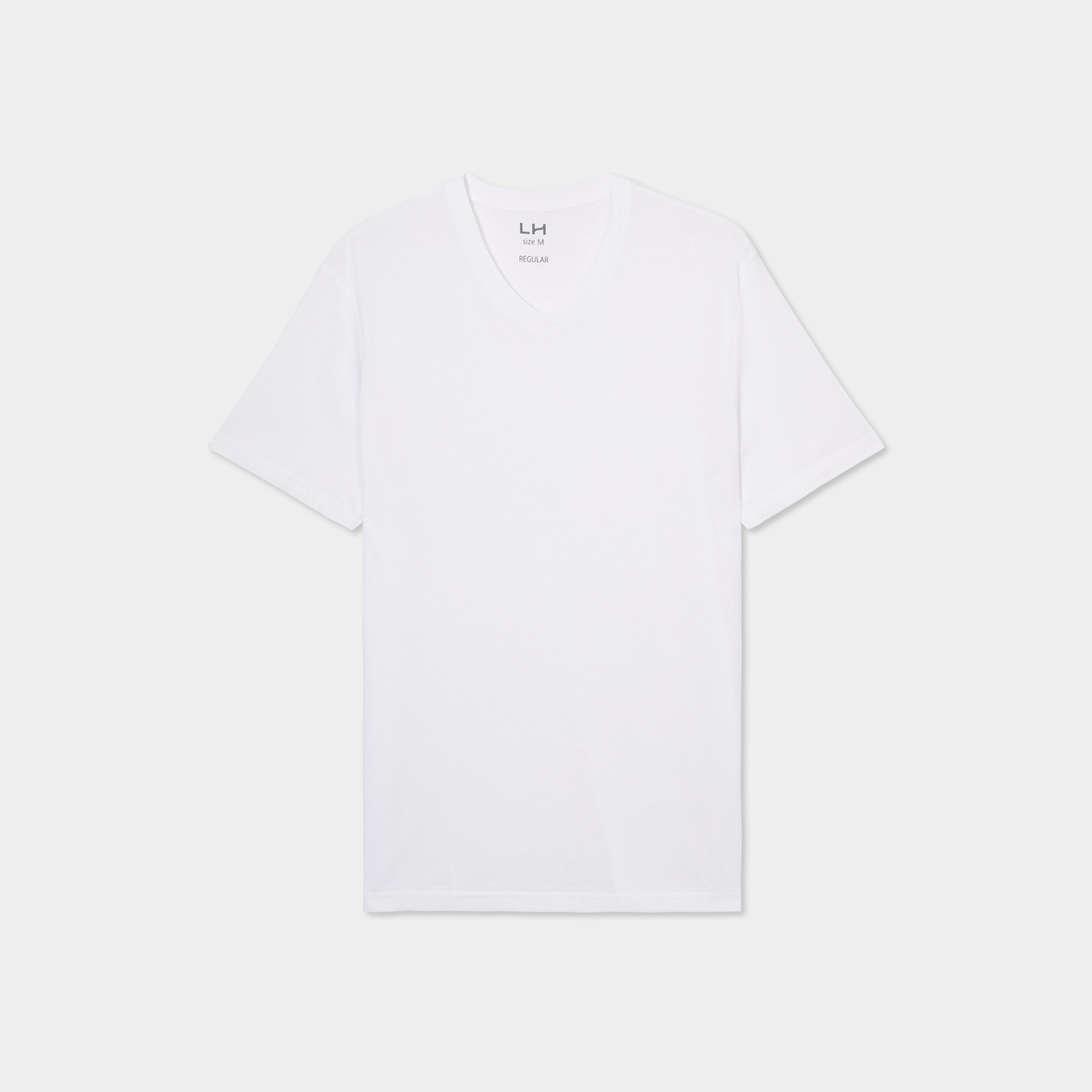 t shirt manches courtes coton col v blanc homme T-shirt manches courtes coton col V blanc homme