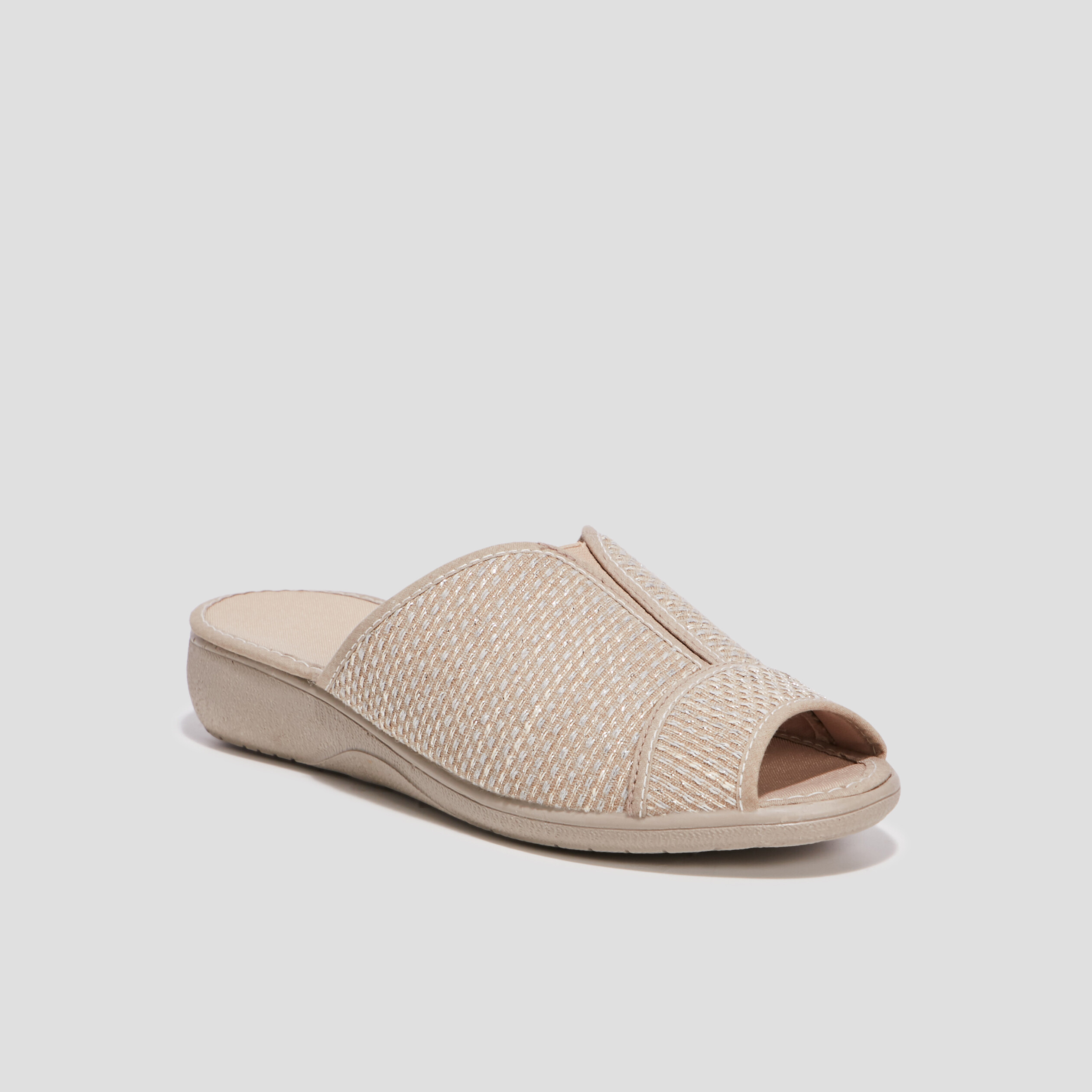chaussons sabots irises beige femme Chaussons sabots irisés beige femme