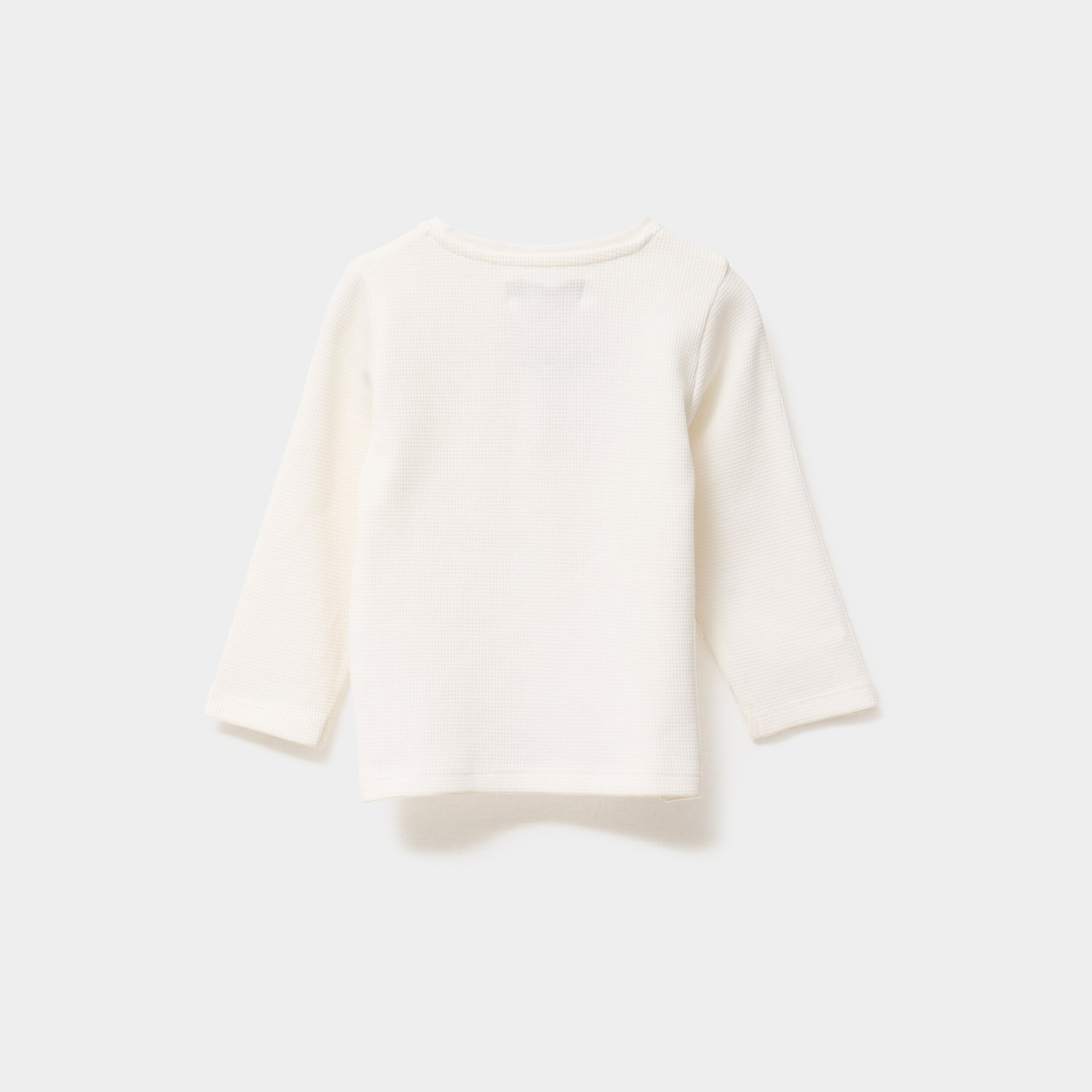 t shirt col tunisien manches longues blanc bebeg T-shirt col tunisien manches longues blanc bébé garçon