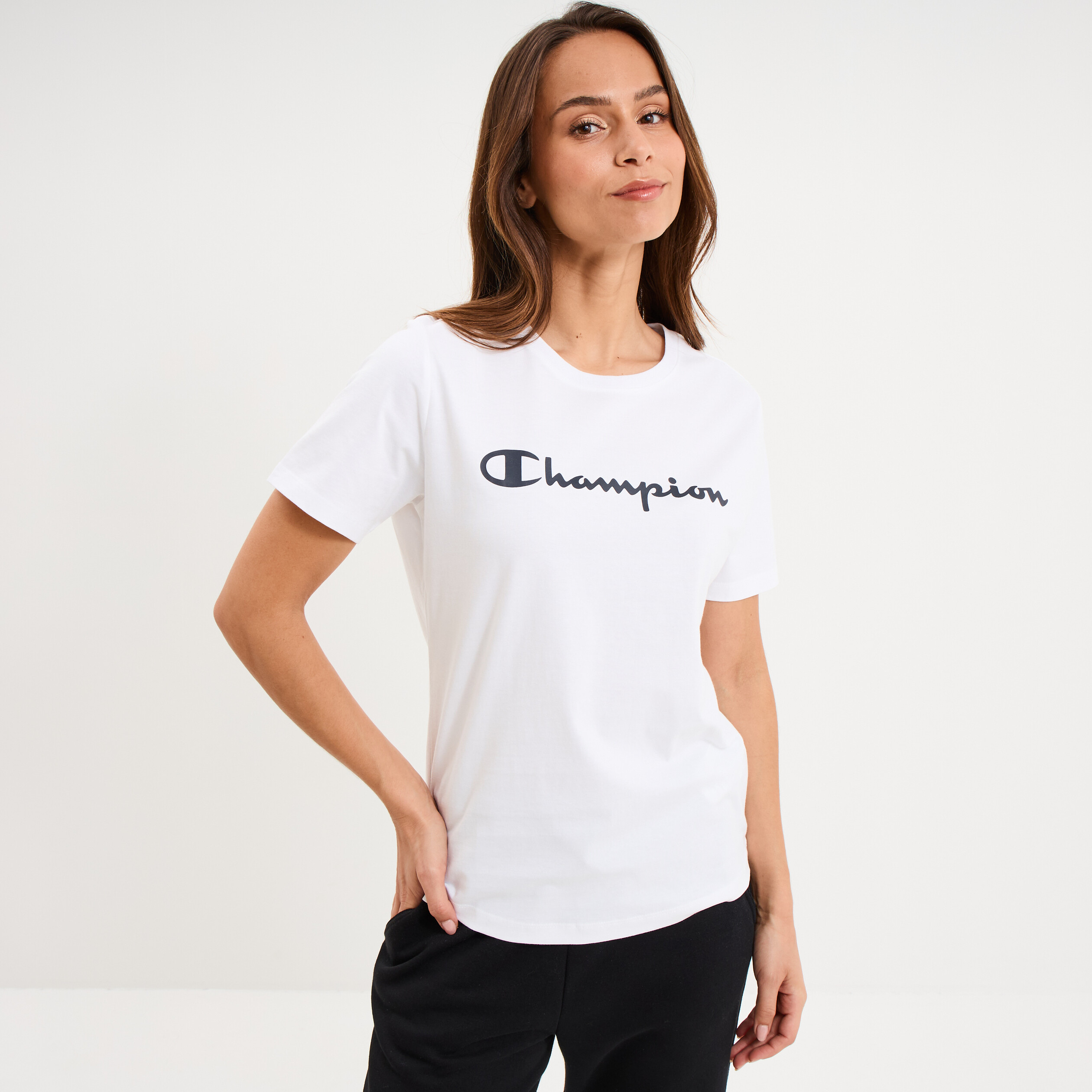 T-shirt manches courtes coton Champion blanc femme