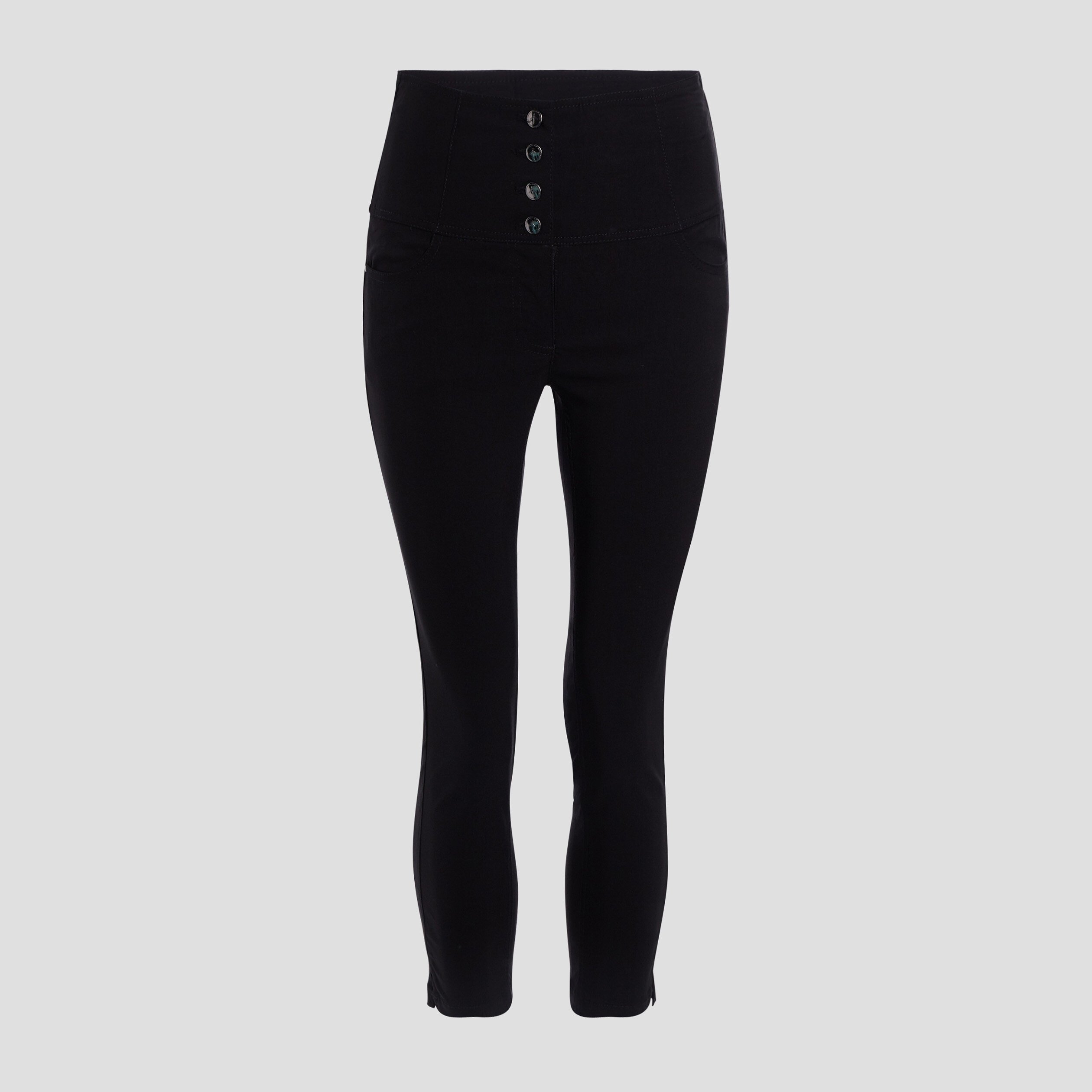 pantacourt slim taille haute noir femme Pantacourt slim taille haute noir femme