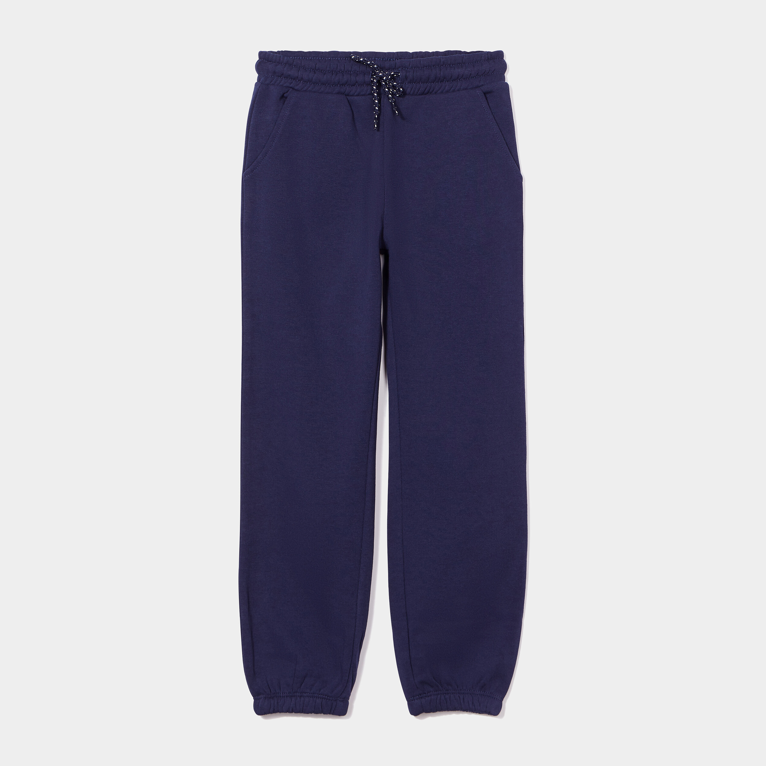 pantalon de jogging bas elastique bleu marine fille Pantalon de jogging bas élastiqué bleu marine fille