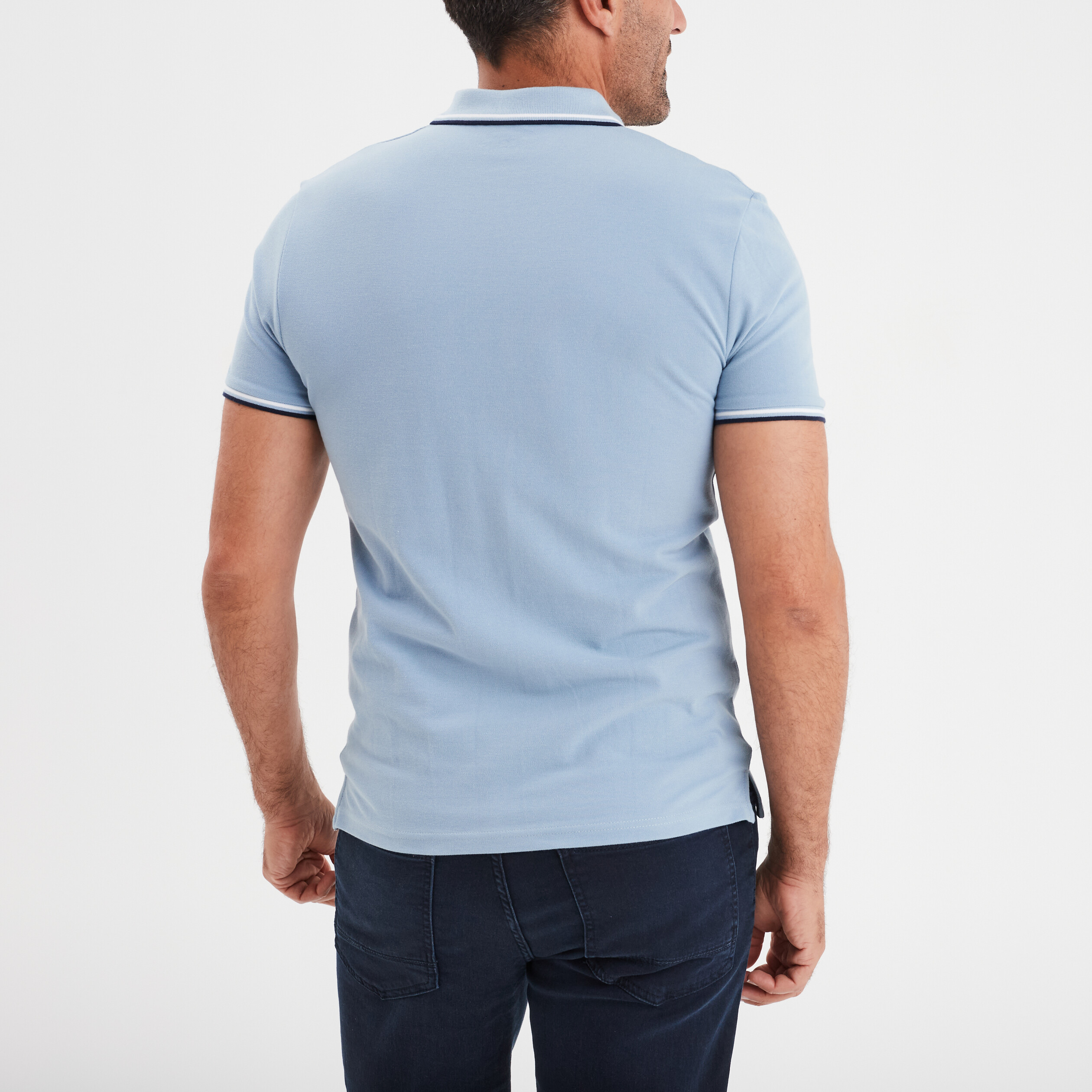 polo avec broderie poitrine coton creeks bleu ciel homme Polo avec broderie poitrine coton Creeks bleu ciel homme
