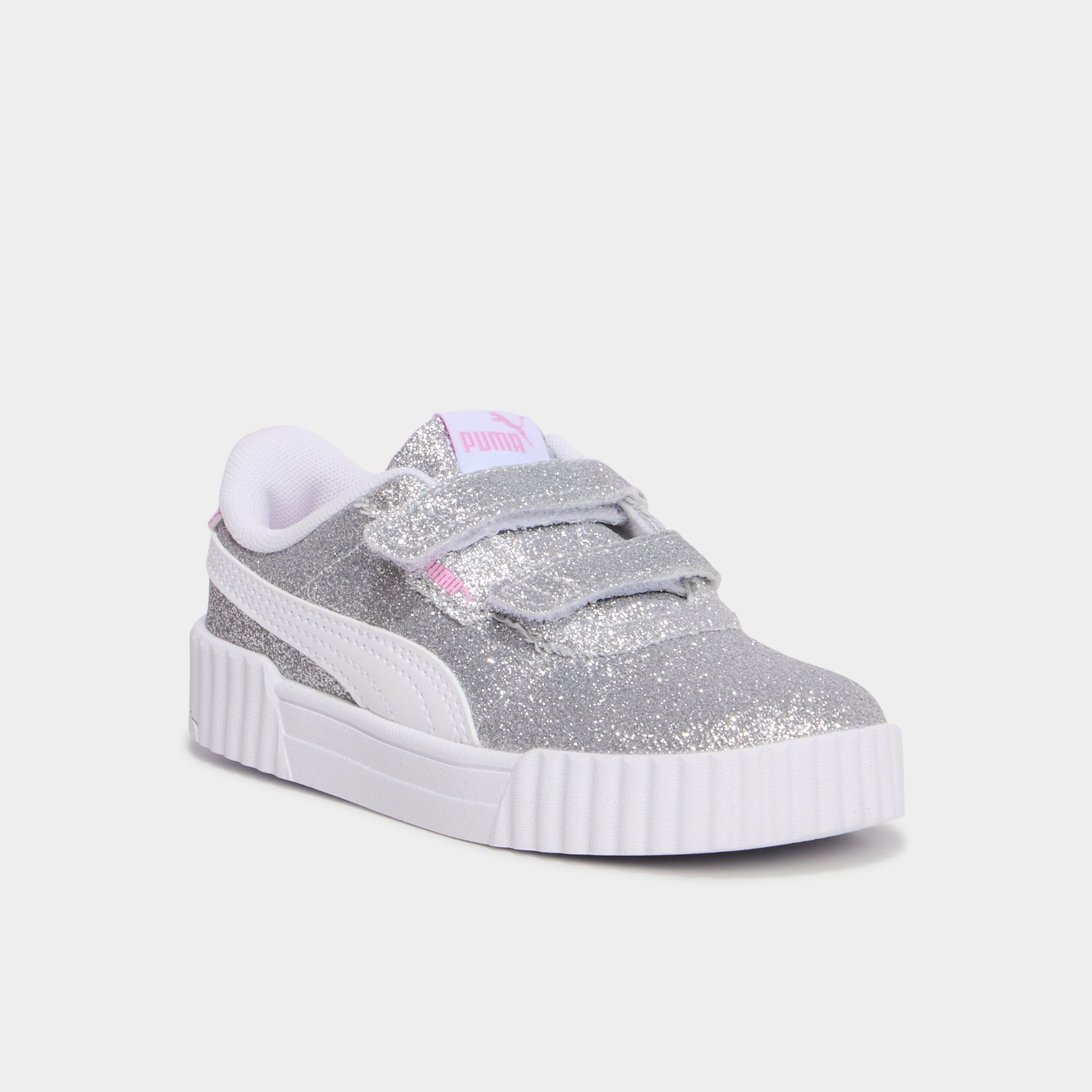Baskets &agrave; scratchs et paillettes Puma gris argent fille
