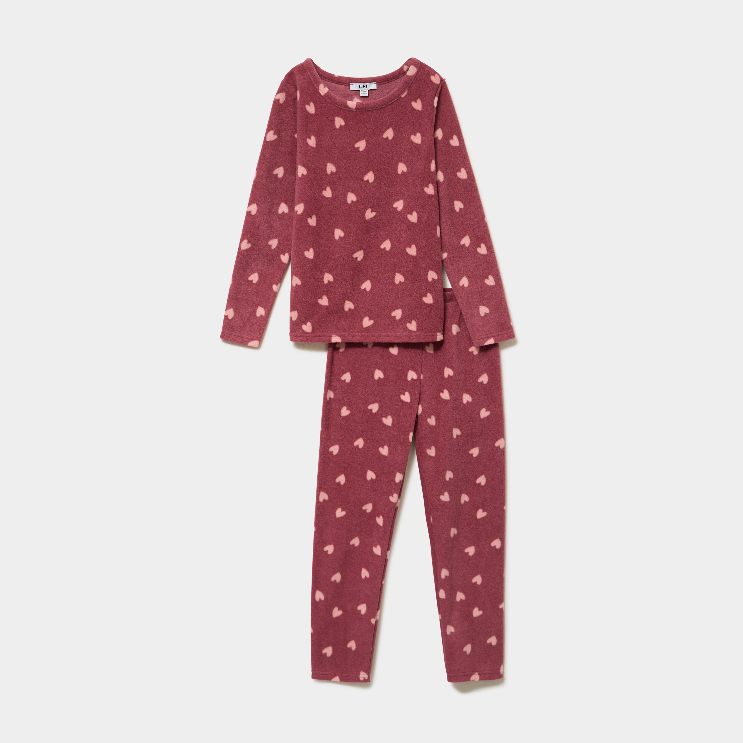 Ensemble pyjama 2 pi&egrave;ces micro polaire rose framboise fille