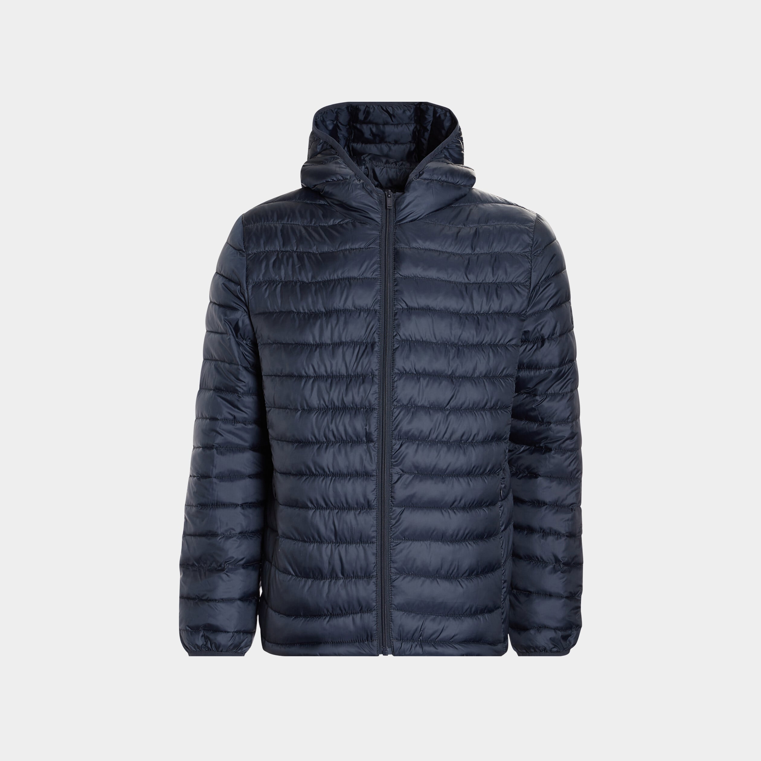 Doudoune l&eacute;g&egrave;re d&eacute;perlante &agrave; capuche bleu marine homme