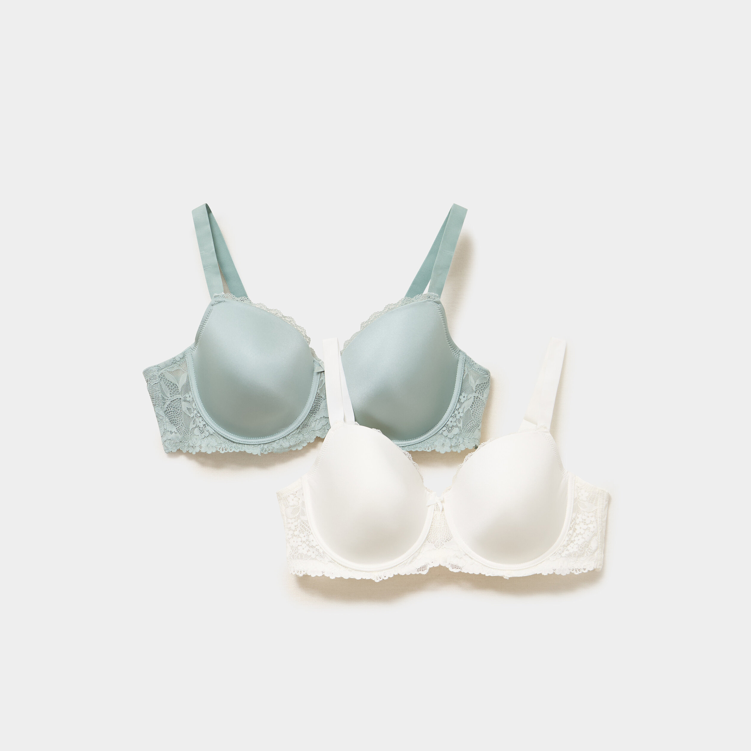Lot 2 soutiens-gorge padd&eacute;s vert clair femme grande taille