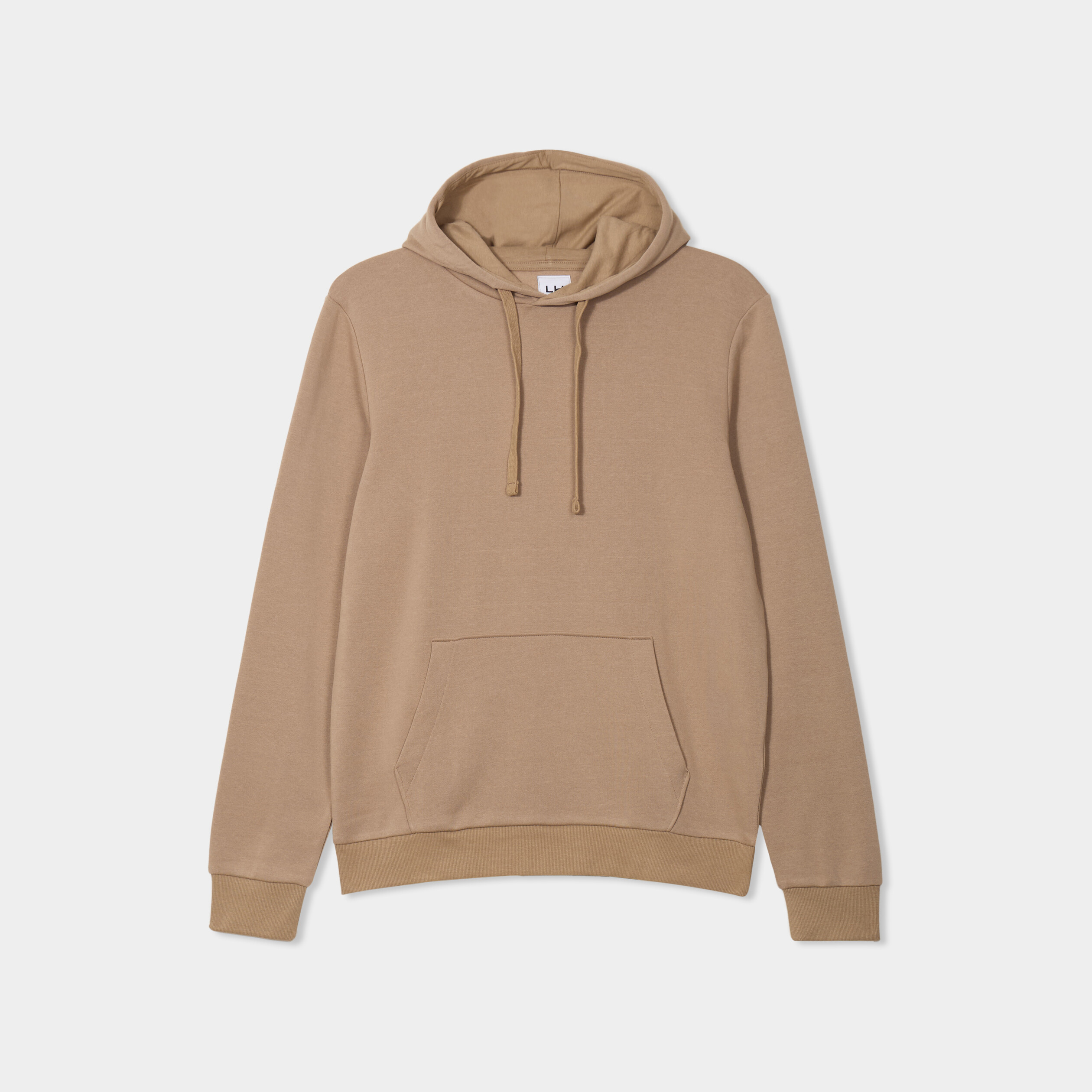 Sweat molleton &agrave; capuche hoodie taupe homme