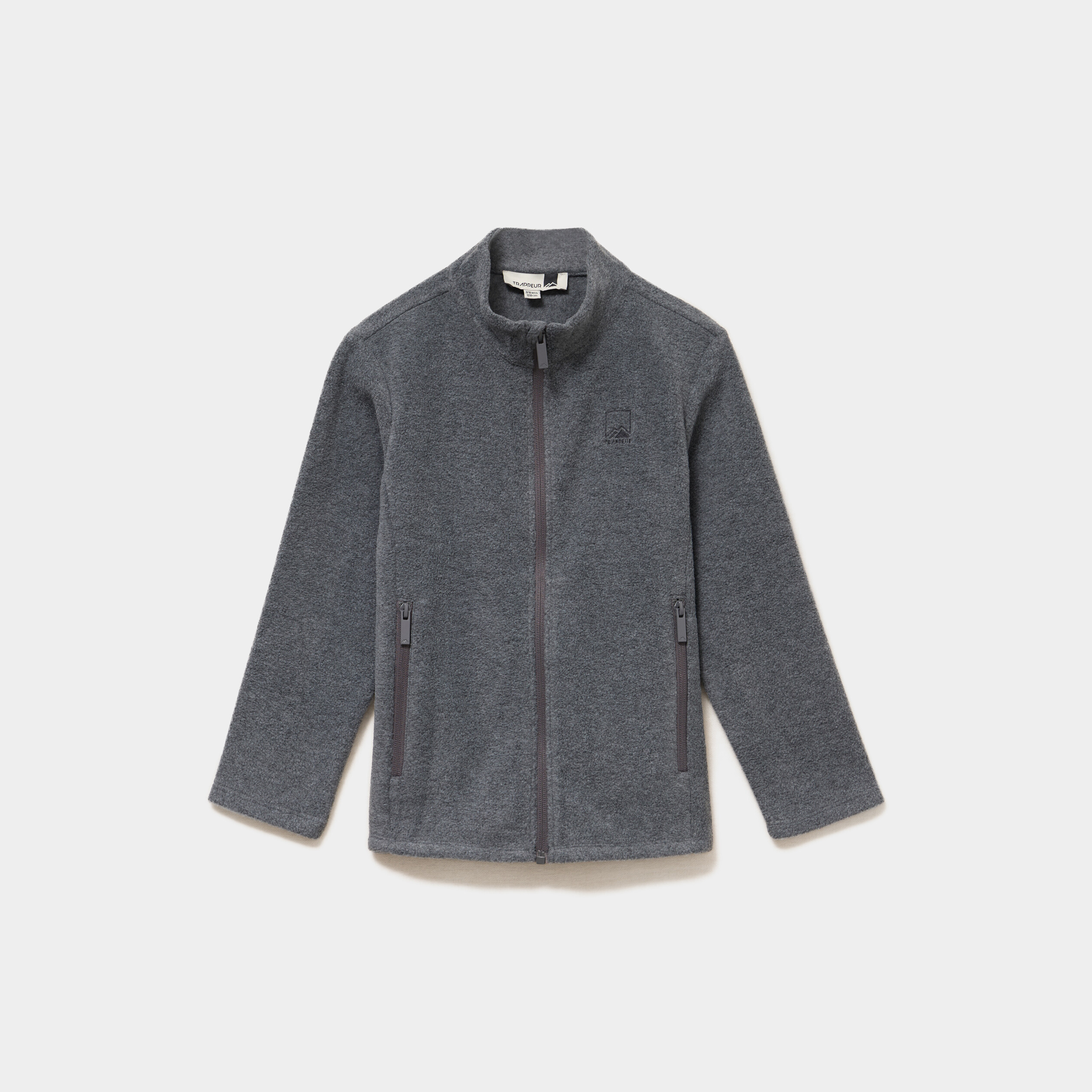 Gilet polaire zipp&eacute; manches longues gris argent mixte