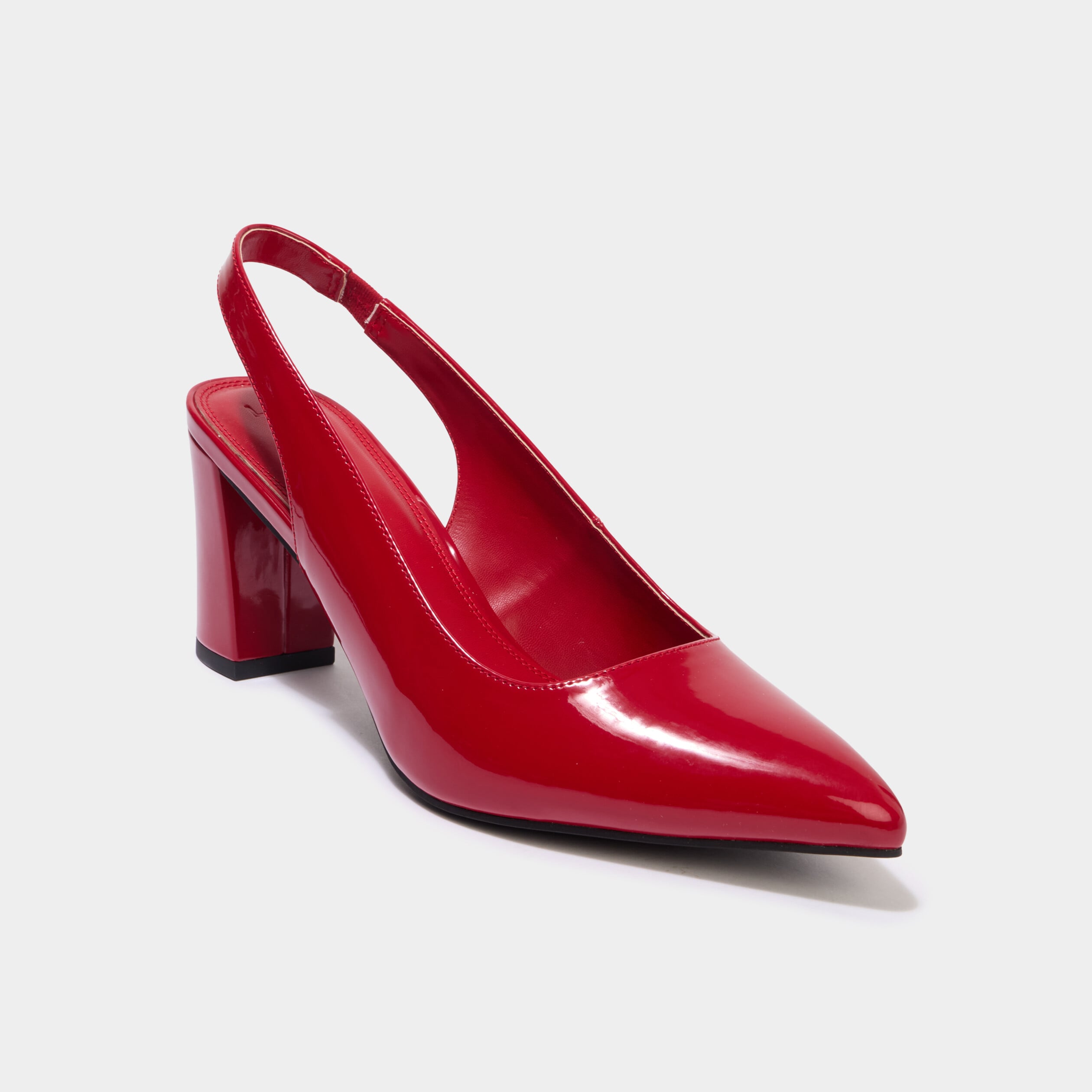 Escarpins &agrave; talons bouts pointus rouge femme