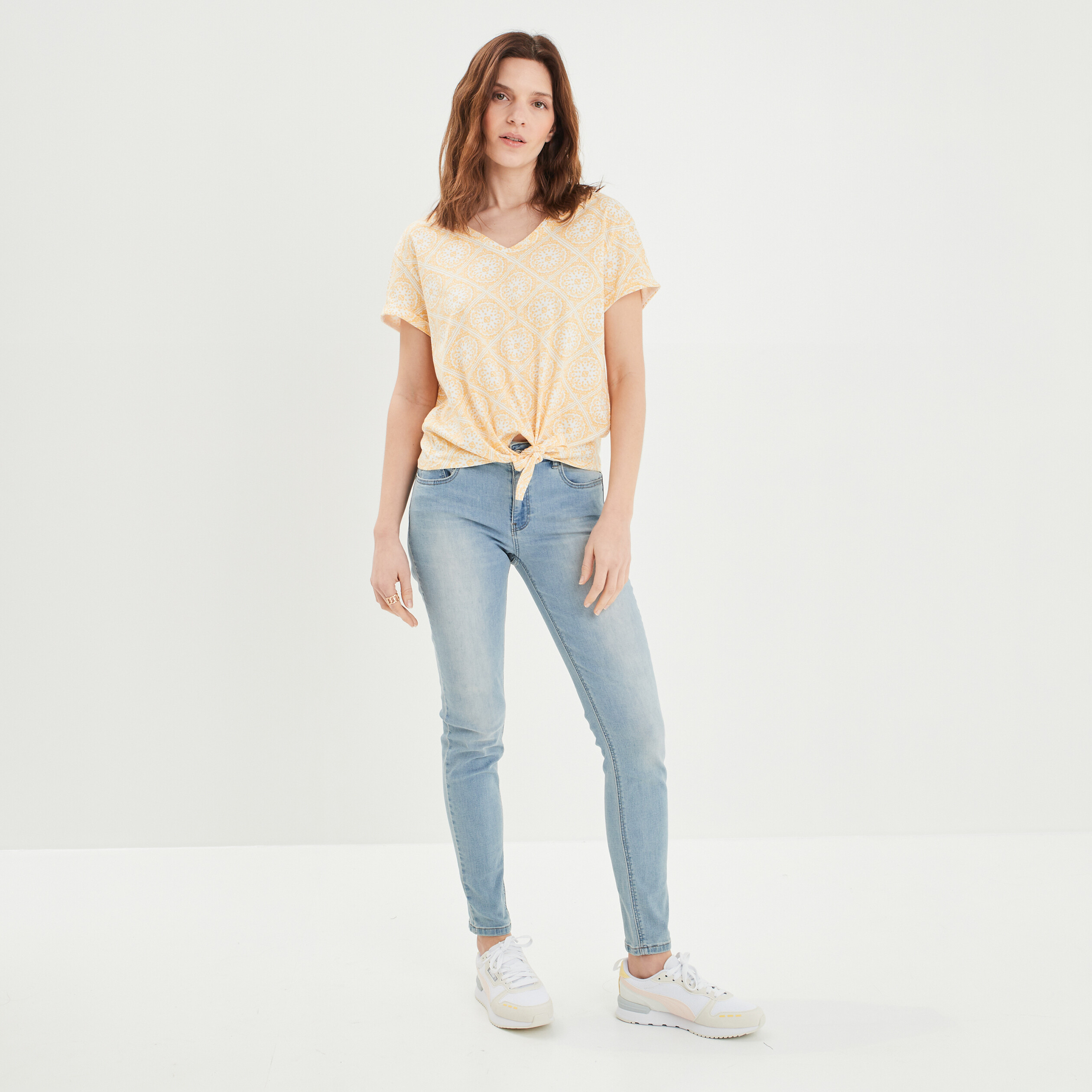 Jeans skinny taille basse denim double stone femme