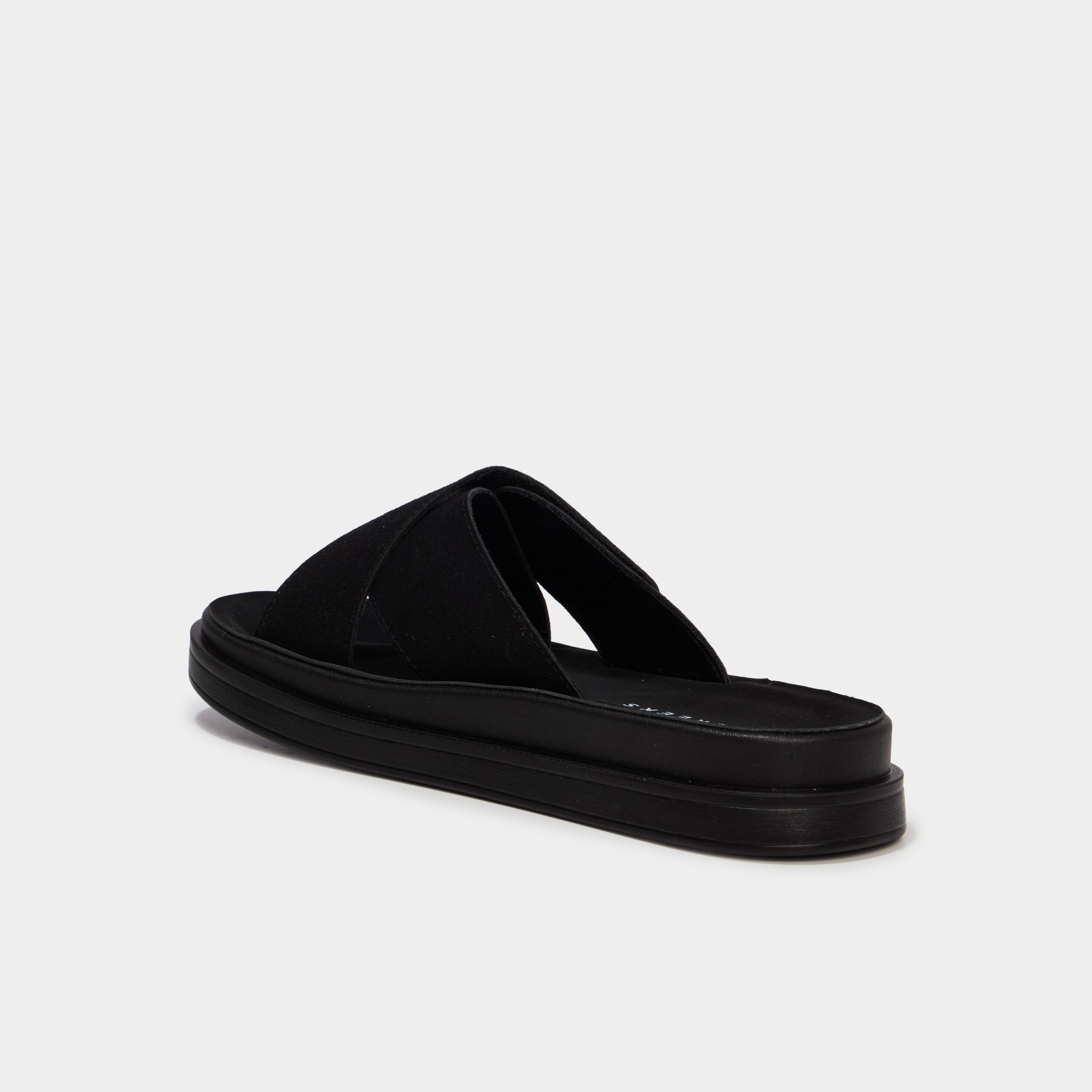 Mules &agrave; scratchs effet su&eacute;dine noir femme
