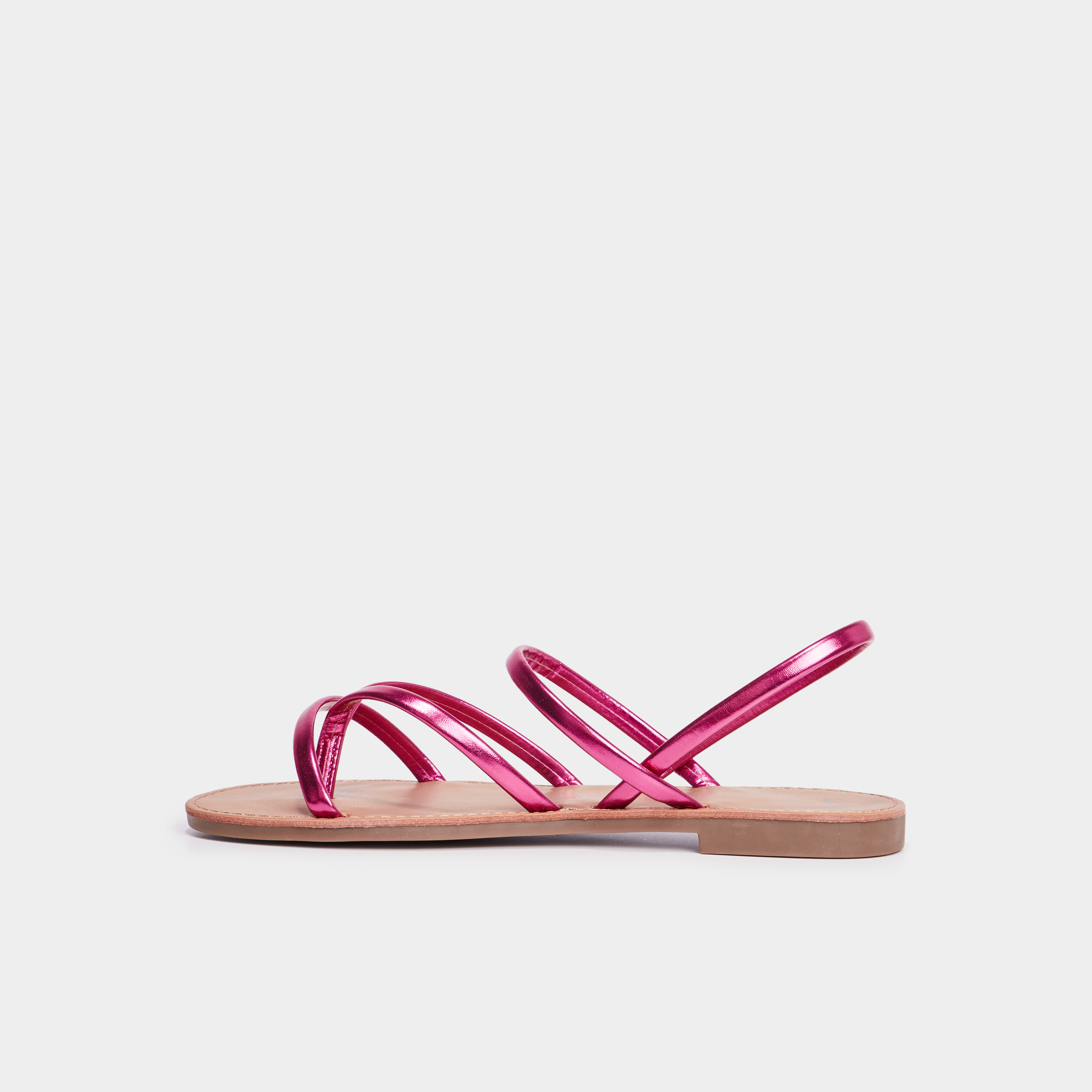 Sandales Plates Femme Rose Et Noir Imprimé Serpent - Taille 5 (38 EU), Fait Main, Neuf Sans Boîte