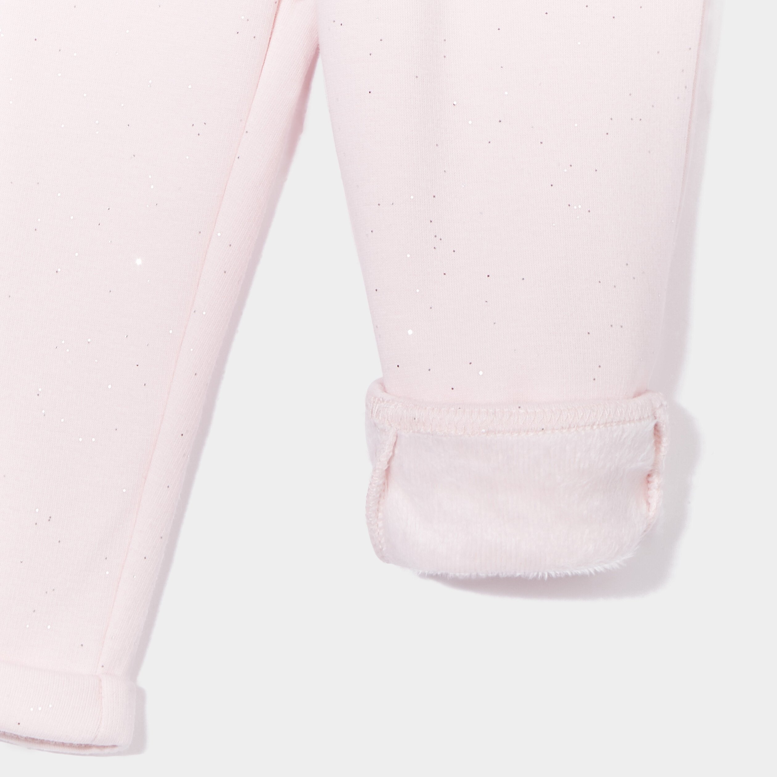 pantalon double a paillettes rose clair bebef Pantalon doublé à paillettes rose clair bébé fille