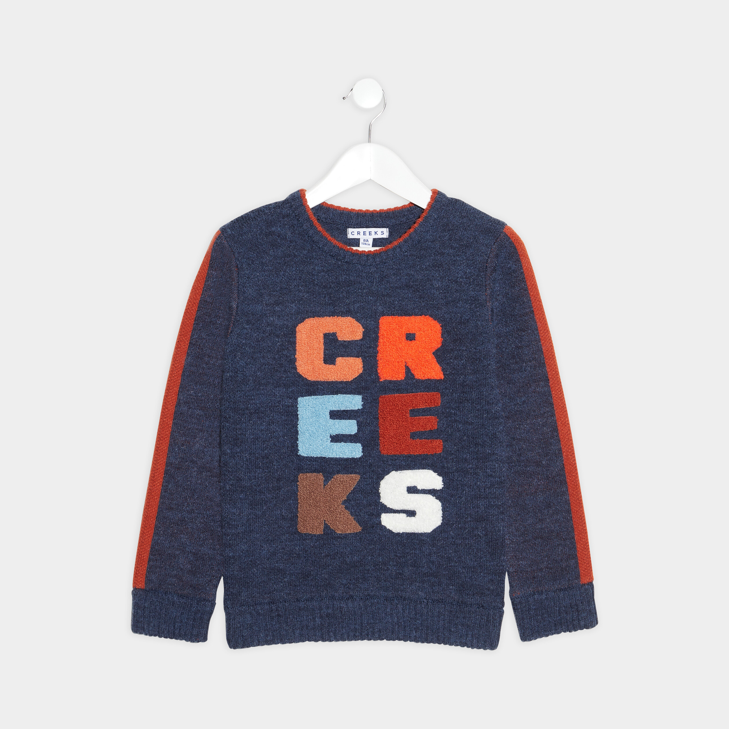 Pull avec col rond Creeks bleu marine garçon