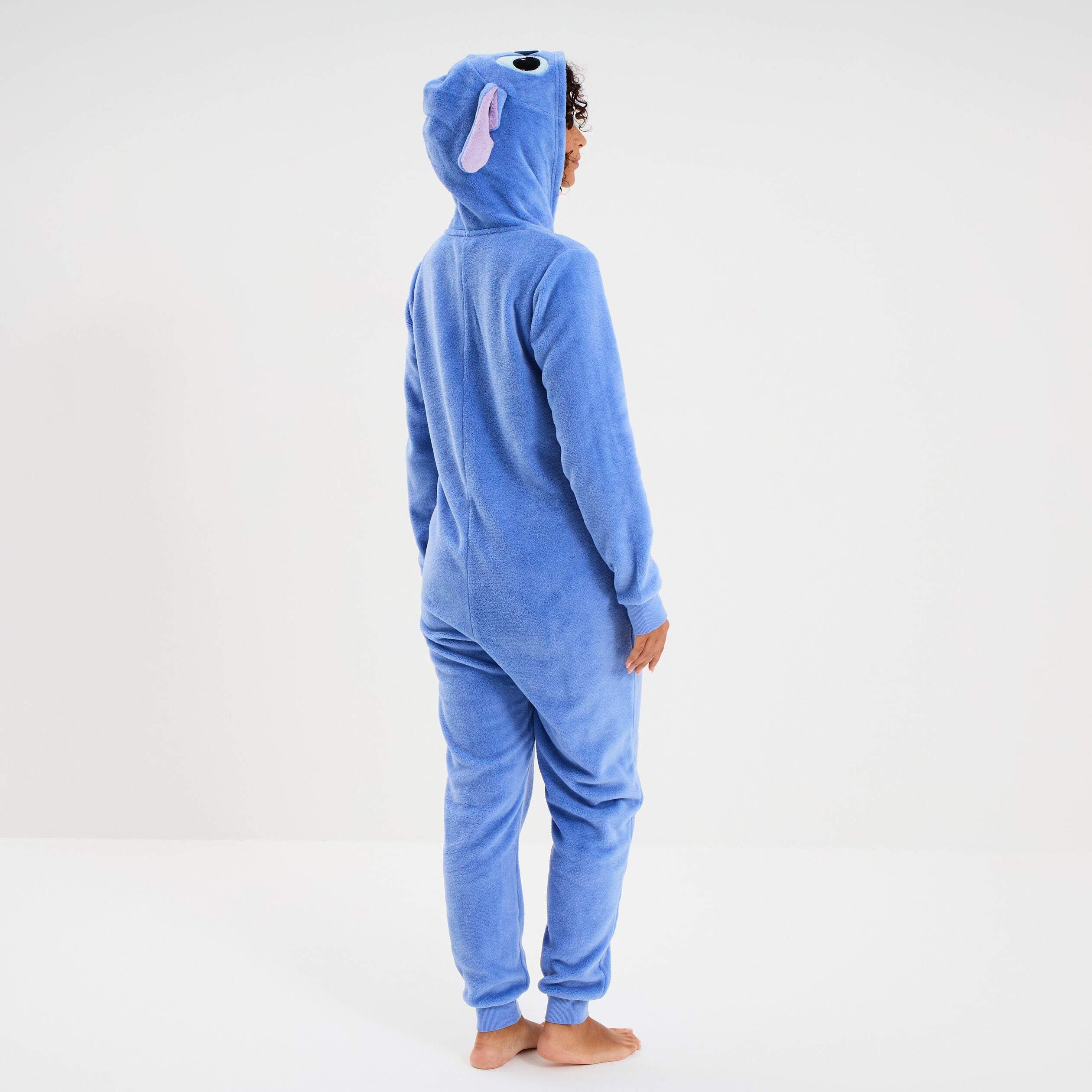 Combinaison pyjama effet velours Stitch bleu femme