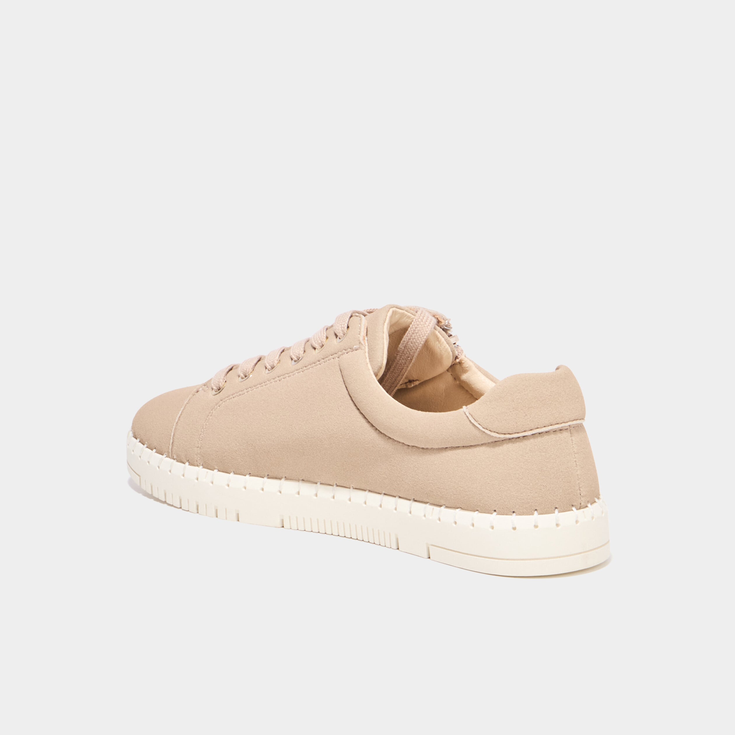Tennis basses zipp&eacute;es sable femme