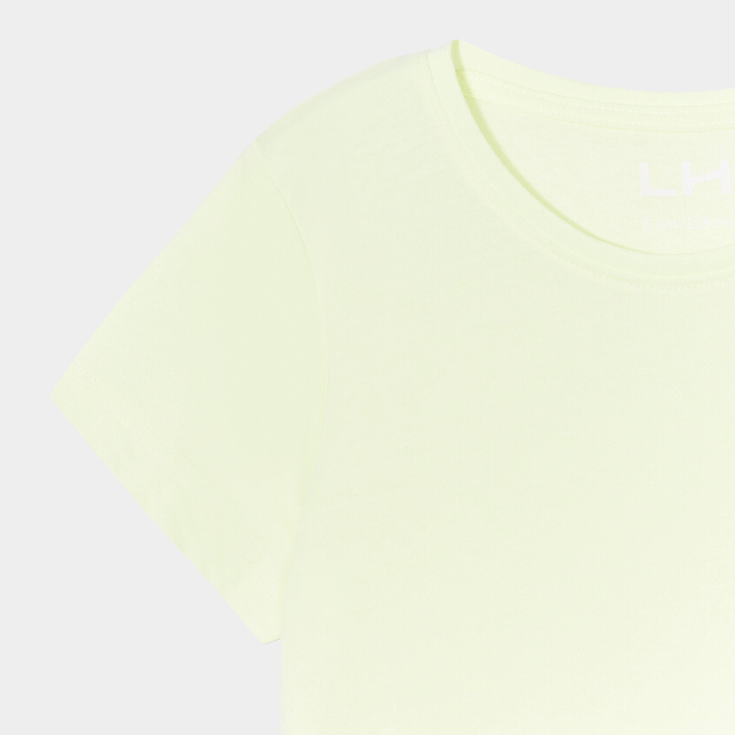T-shirt manches courtes jaune fluo fille