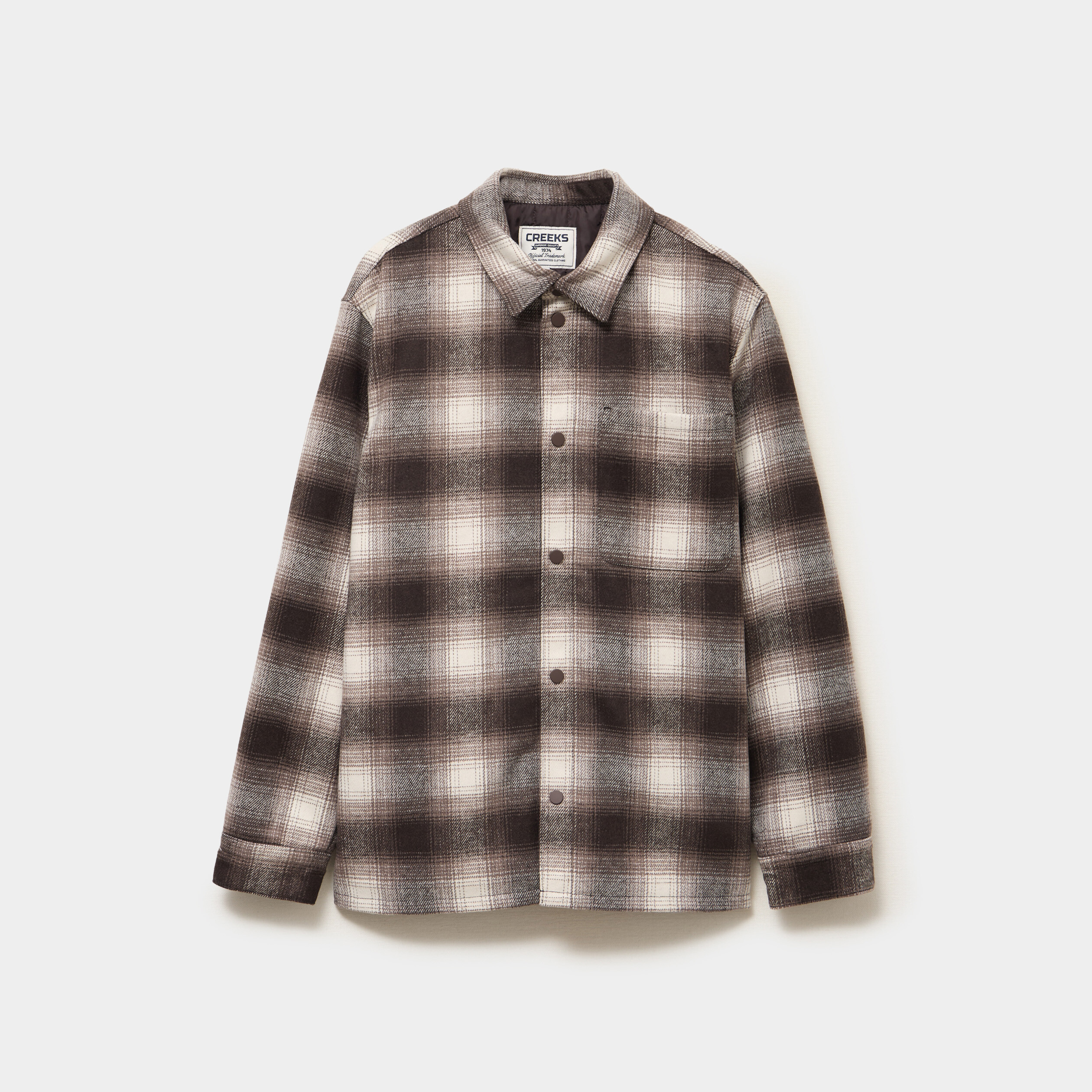 Surchemise 1 poche manches longues taupe homme
