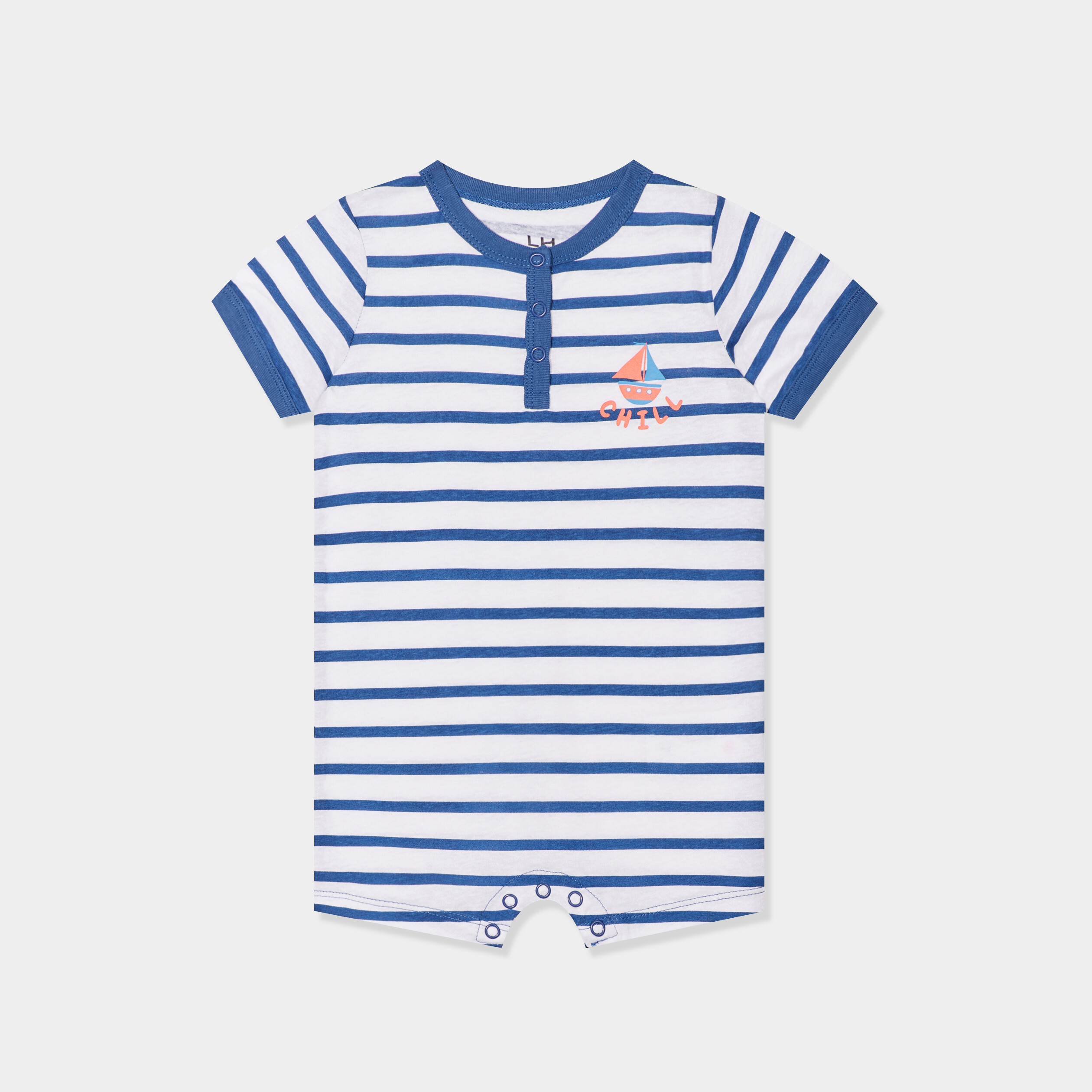 NEXT Bébé garçon Barboteuse bébé à col grand-père boutonné, lot de 4 Bleu Newborn-1 Mois