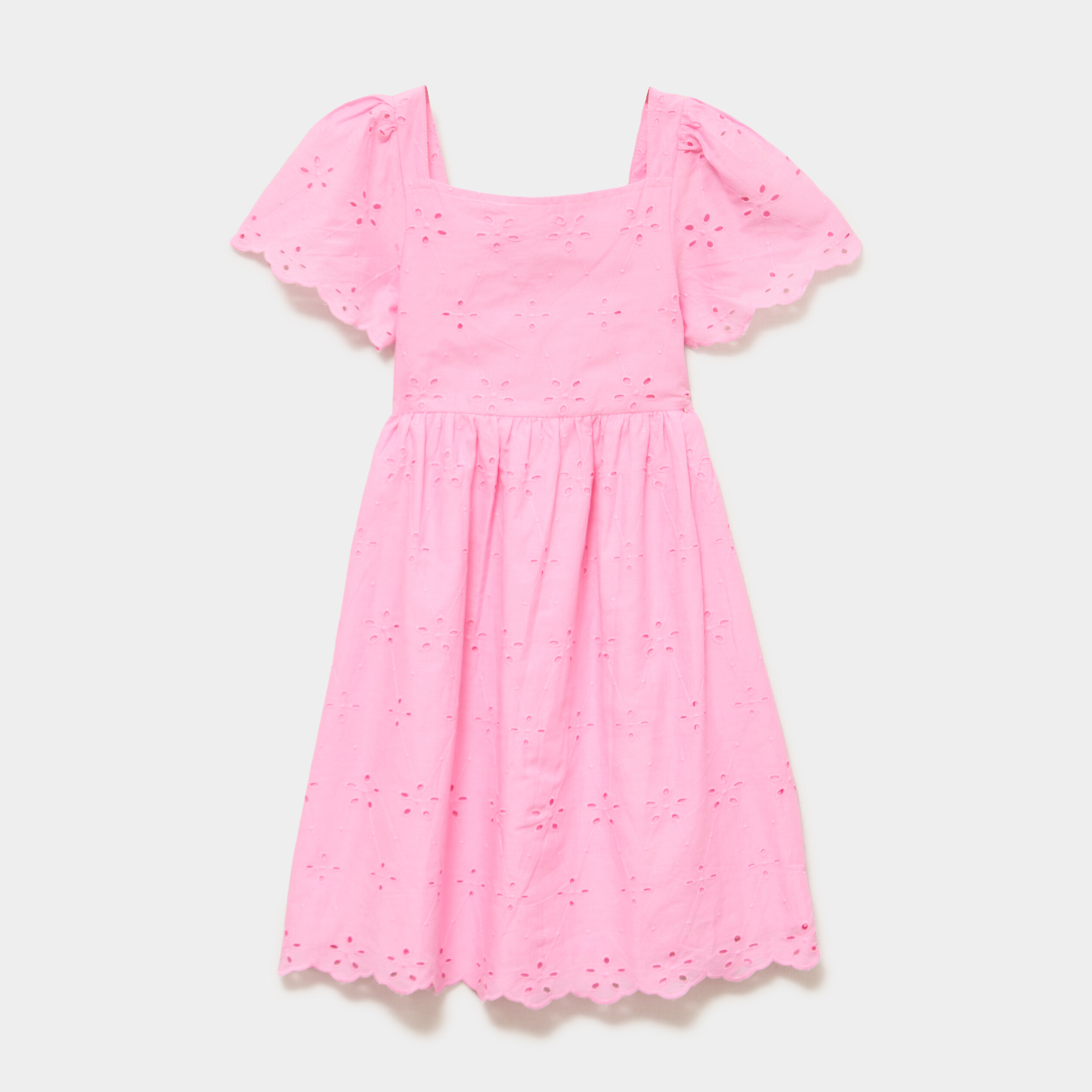 Robe c&eacute;r&eacute;monie broderie anglaise smock&eacute; rose fille