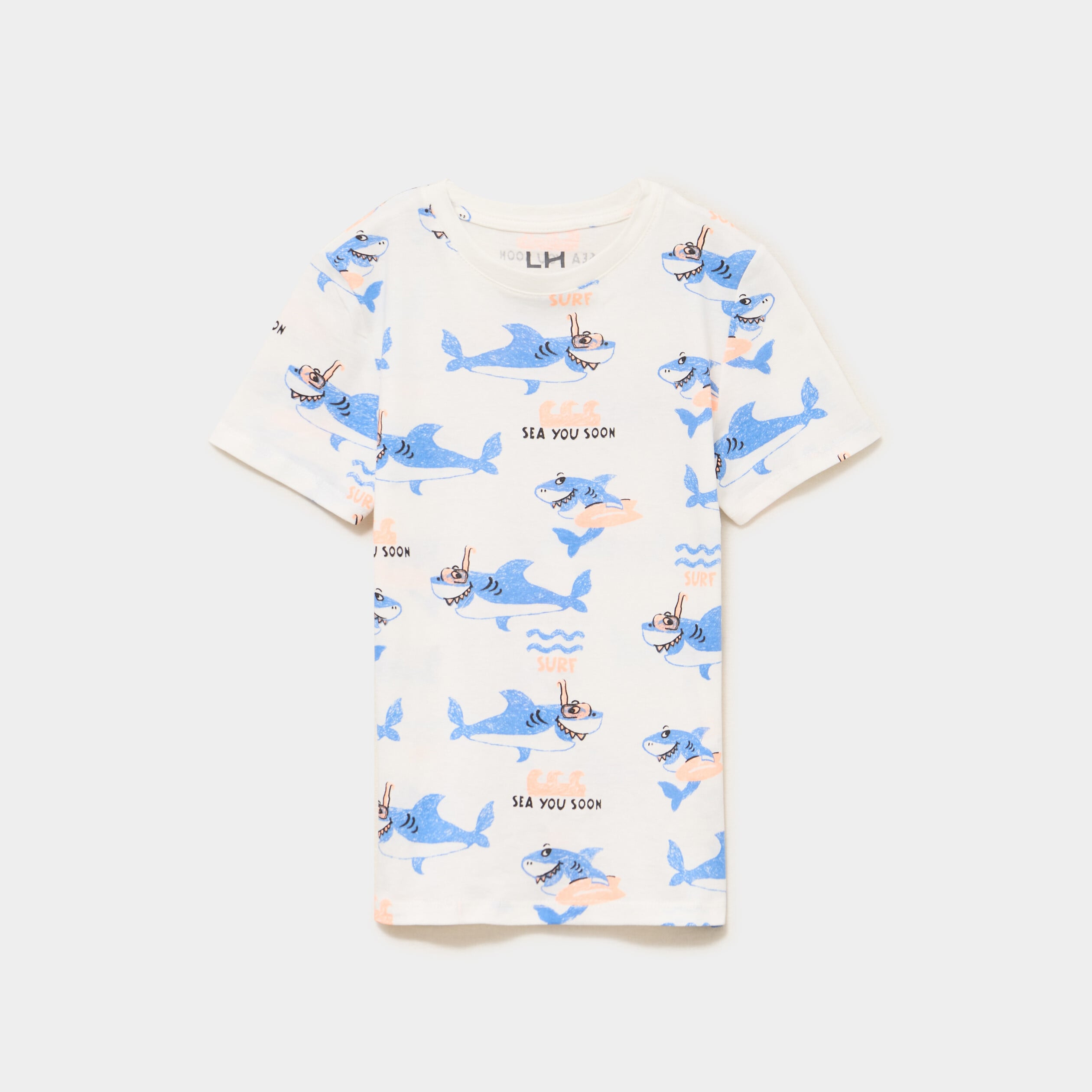 T-shirt manches courtes coton ecru gar&ccedil;on