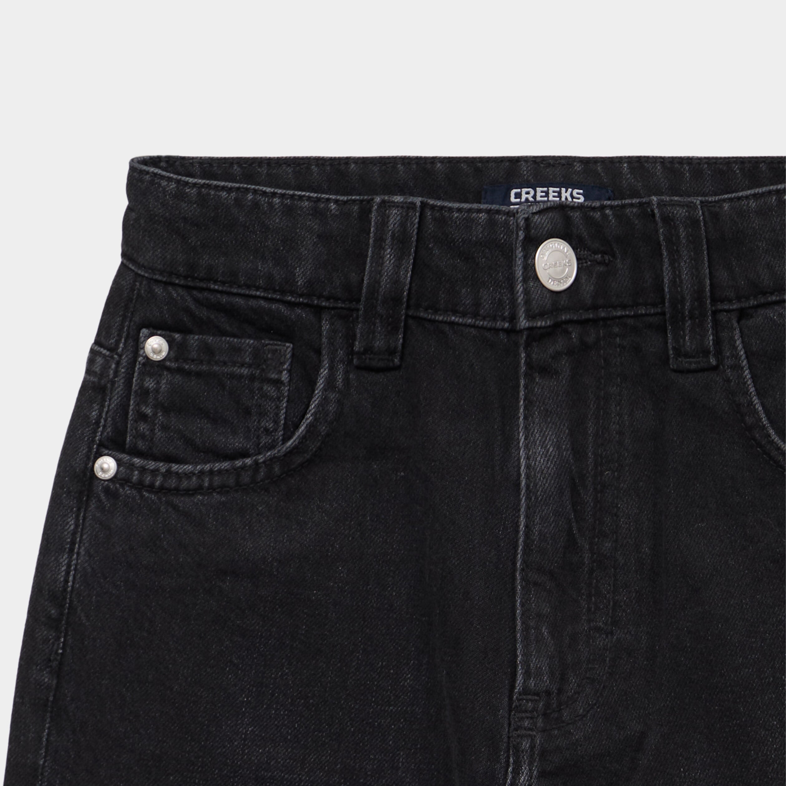Jean baggy taille basse coton denim noir gar&ccedil;on