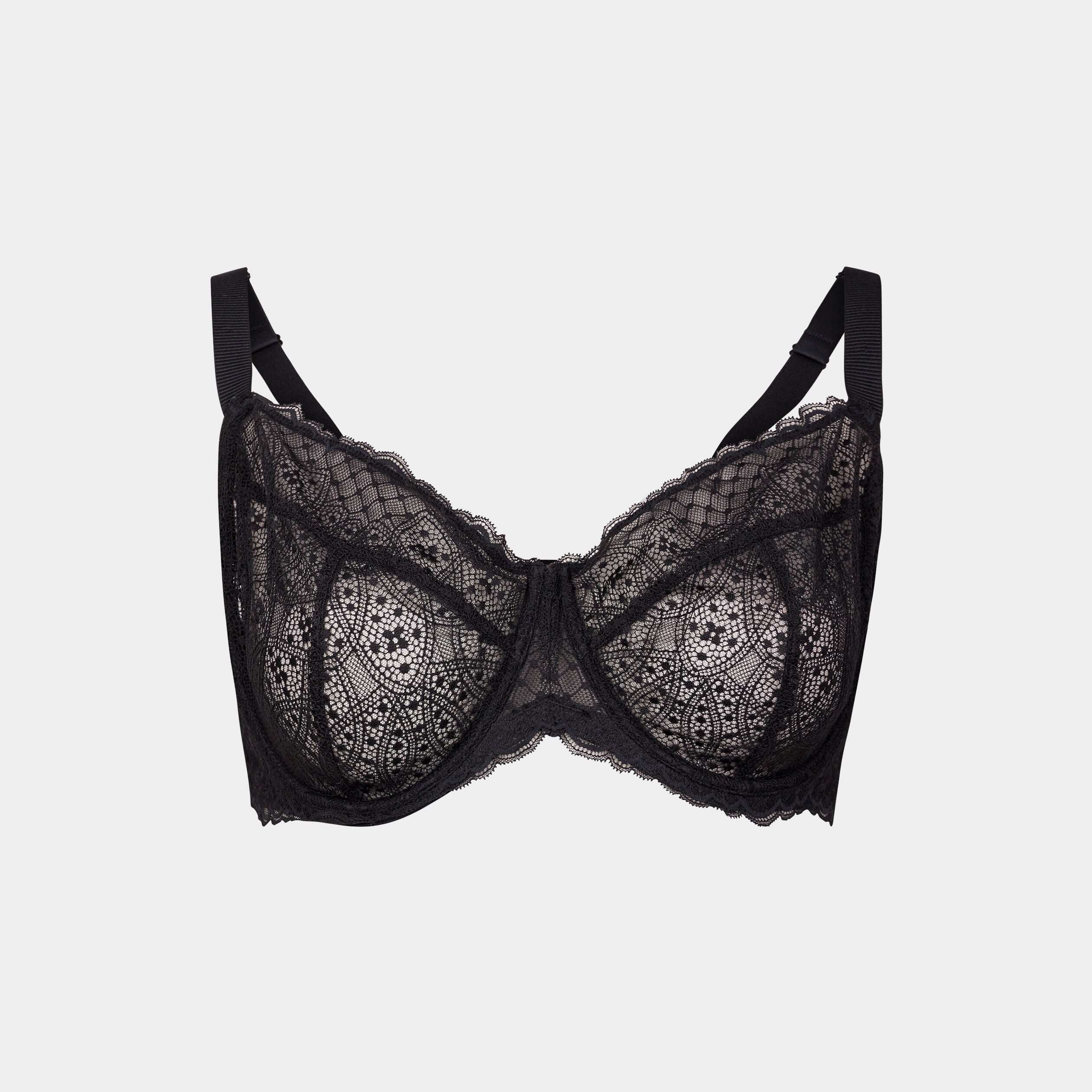 Soutien-gorge embo&icirc;tant en dentelle noir femme grande taille