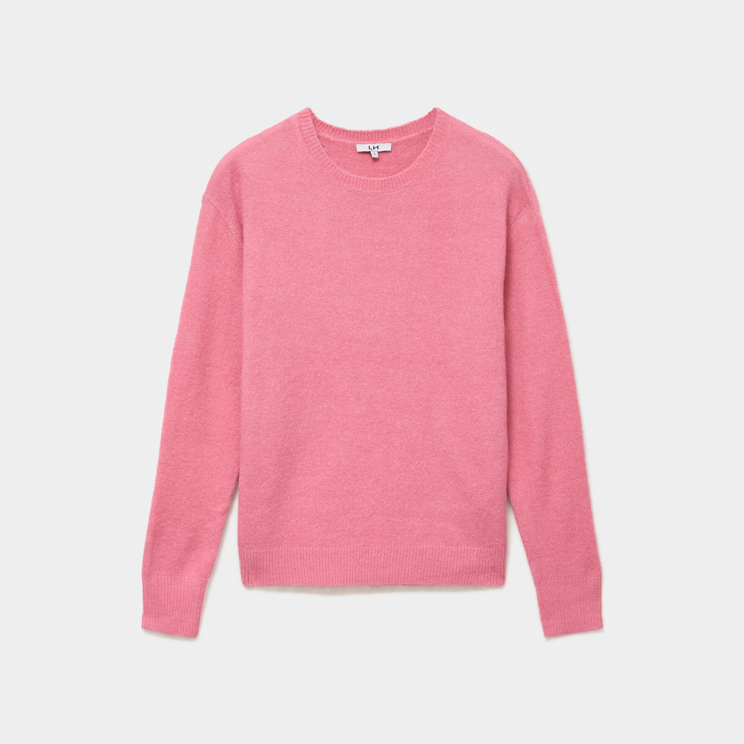 Pull col rond manches longues vieux rose femme