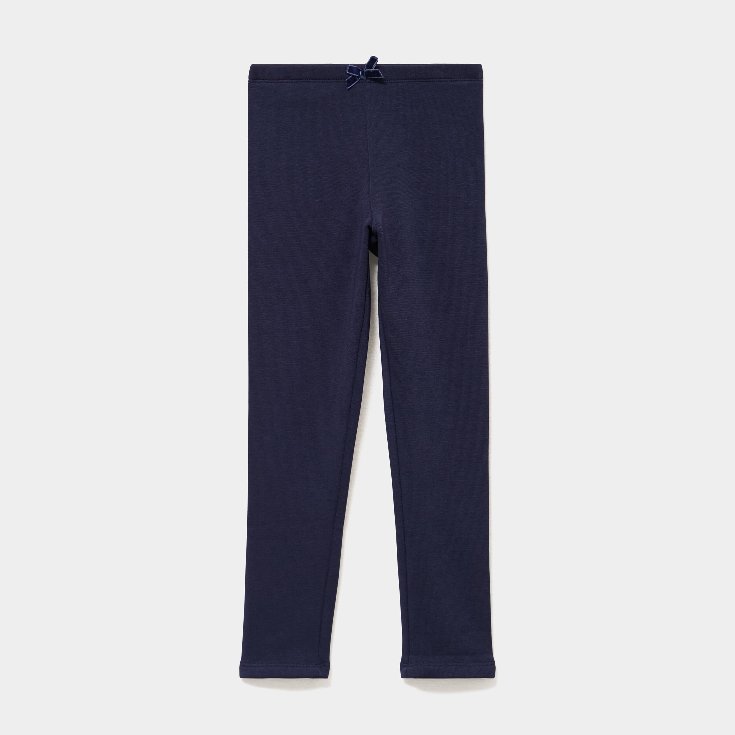 Legging molleton doubl&eacute; polaire bleu marine fille