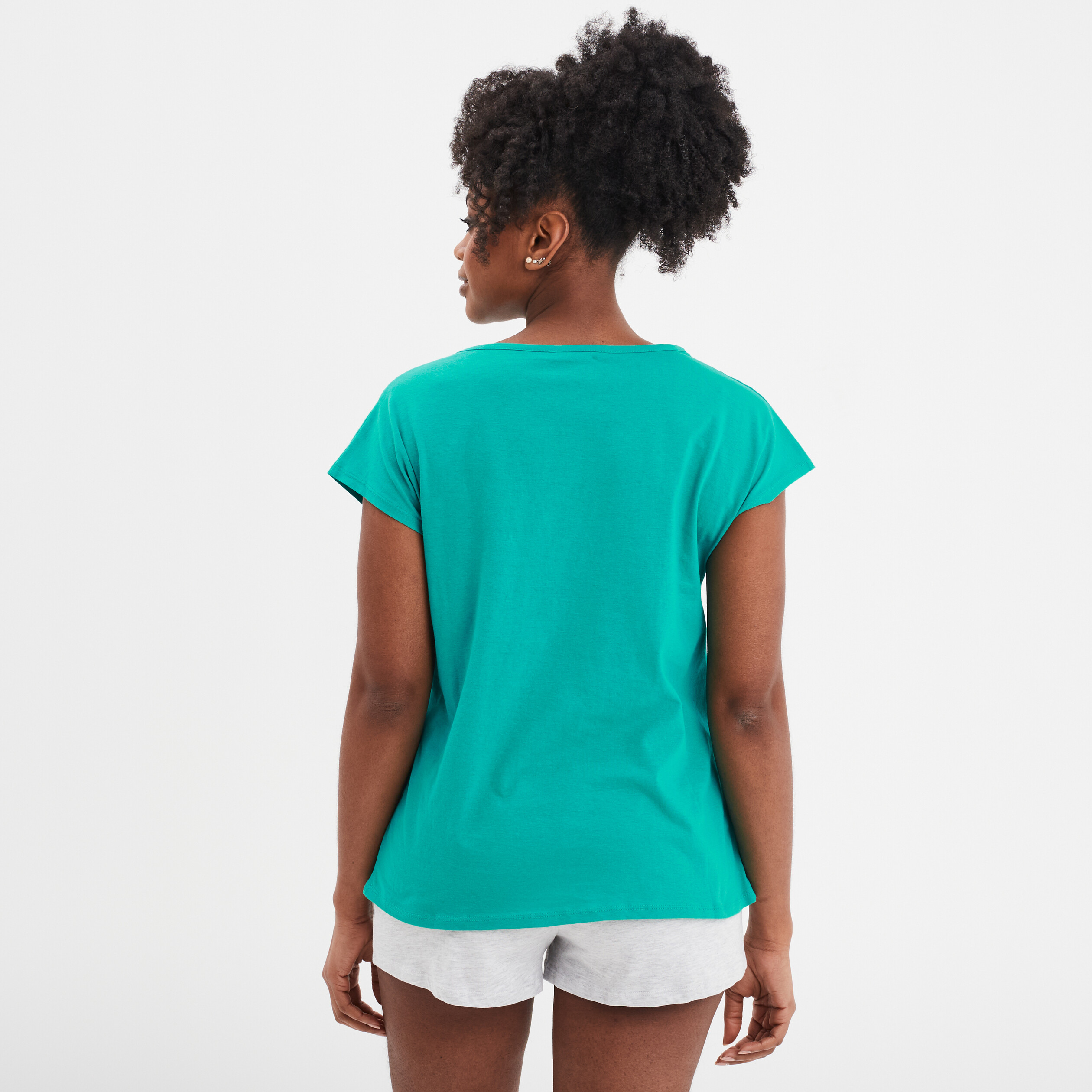ensemble pyjama short et t shirt coton vert fonce femme Ensemble pyjama short et t-shirt coton vert foncé femme