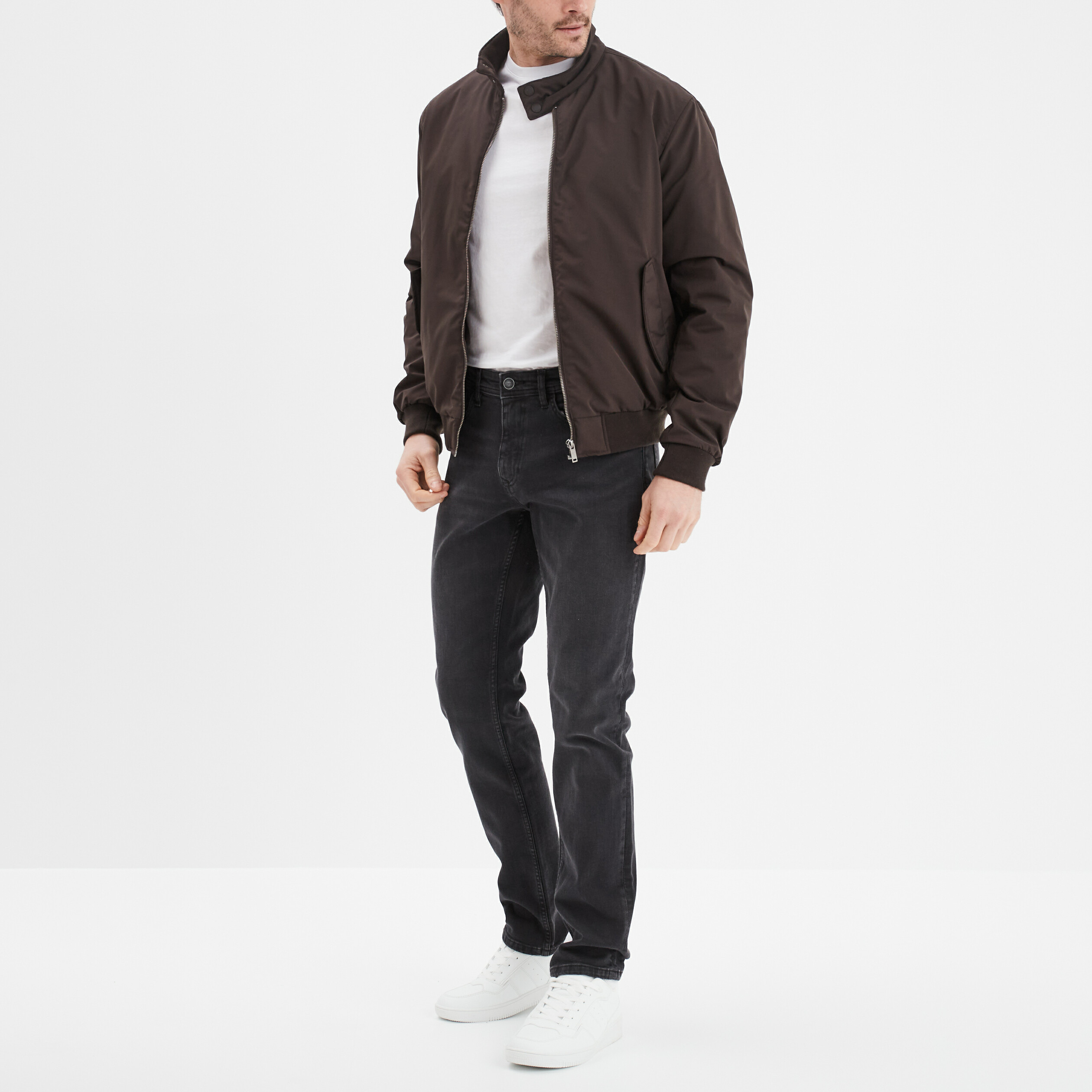 Jeans denim straight 5 poches denim noir homme