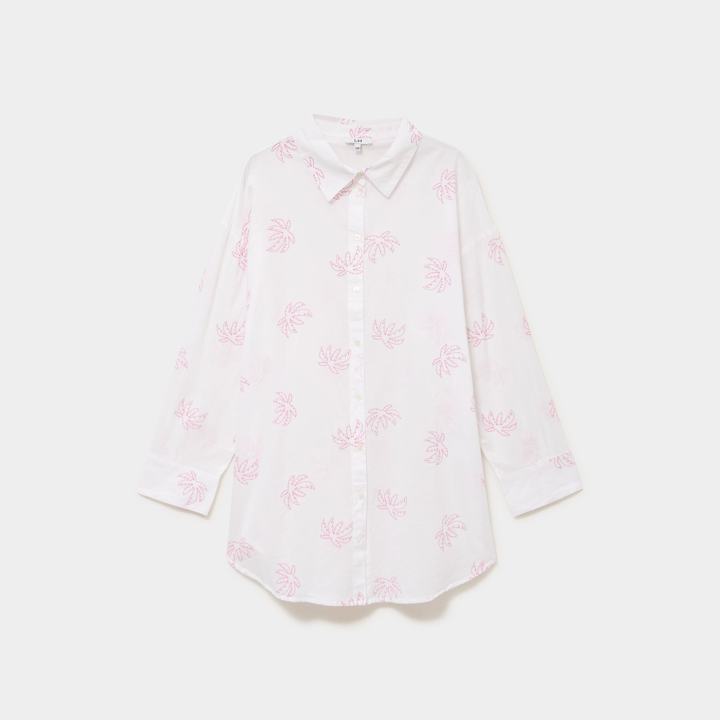 Robe chemise de plage voile de coton blanc femme