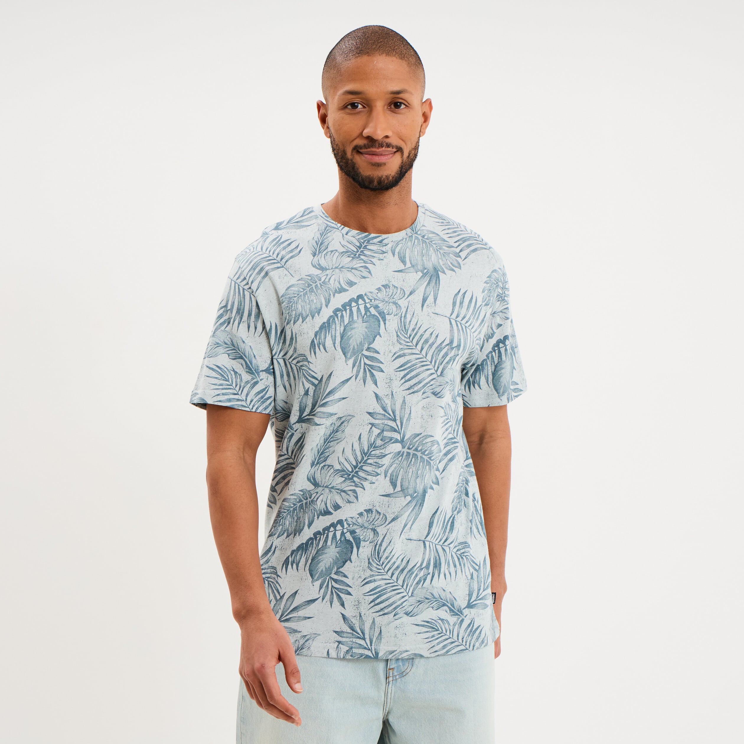 T-shirt manches courtes col rond gris homme