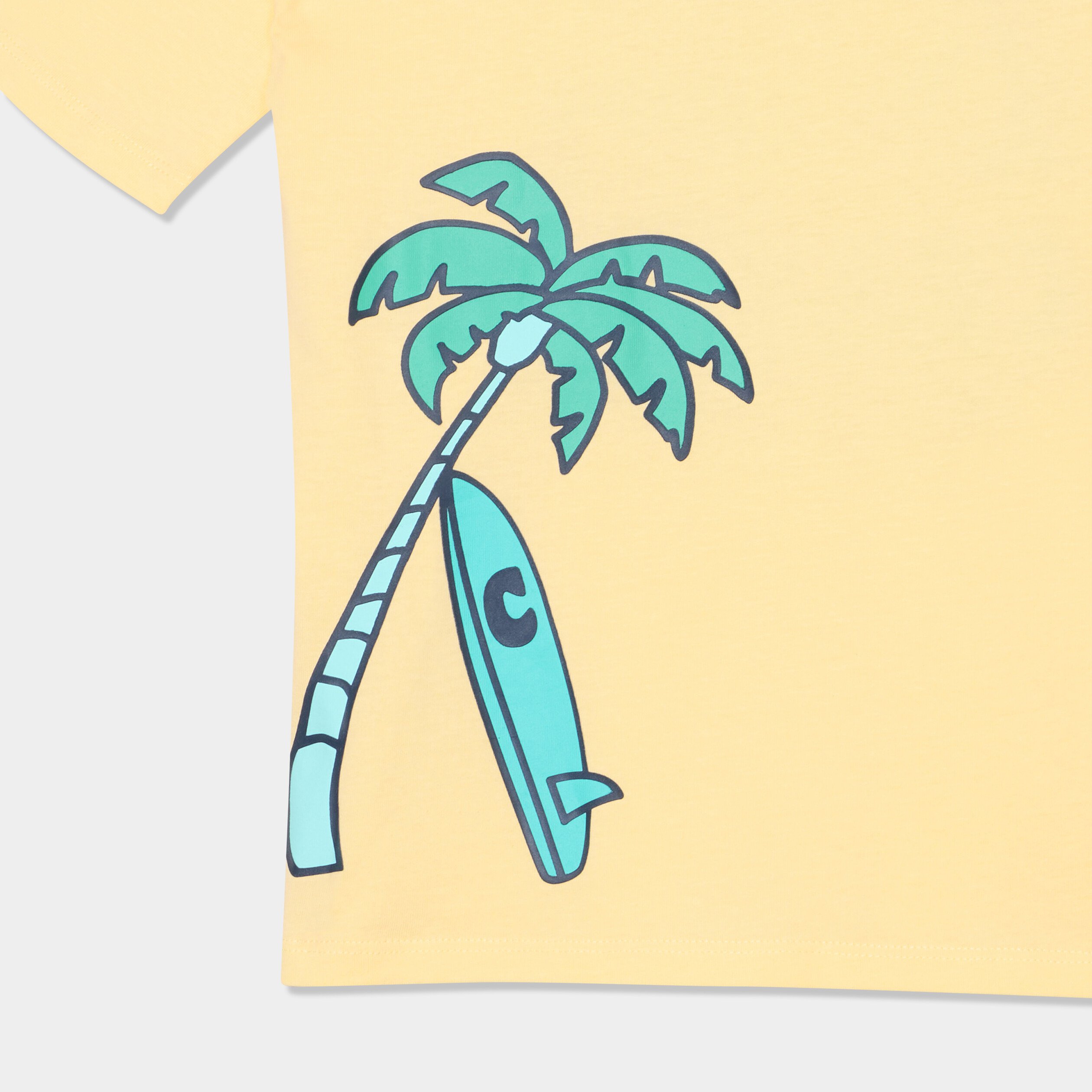t shirt manches courtes coton jaune clair garcon T-shirt manches courtes coton jaune clair garçon