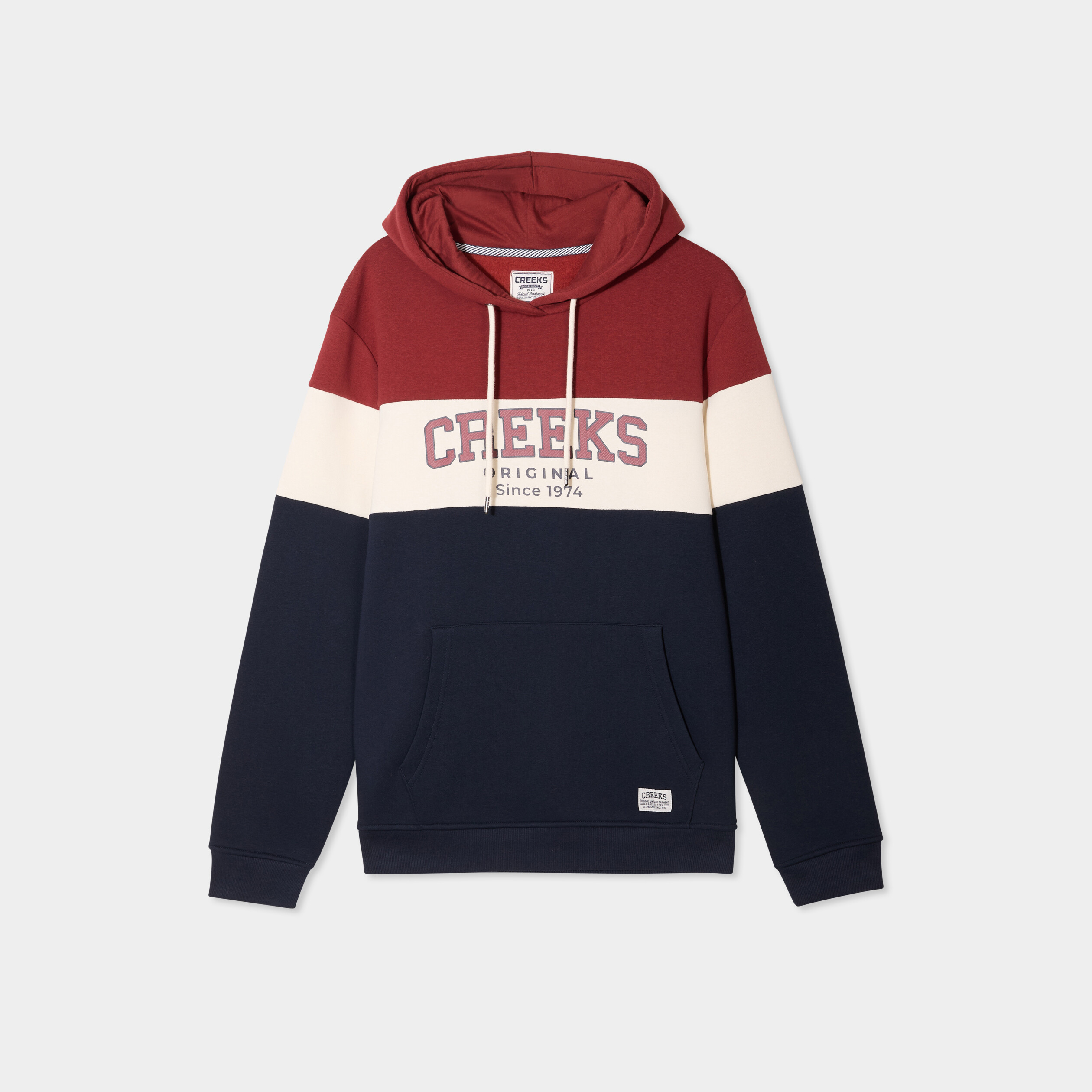 sweat hoodie manches longues a capuche rouge fonce homme Sweat hoodie manches longues à capuche rouge foncé homme