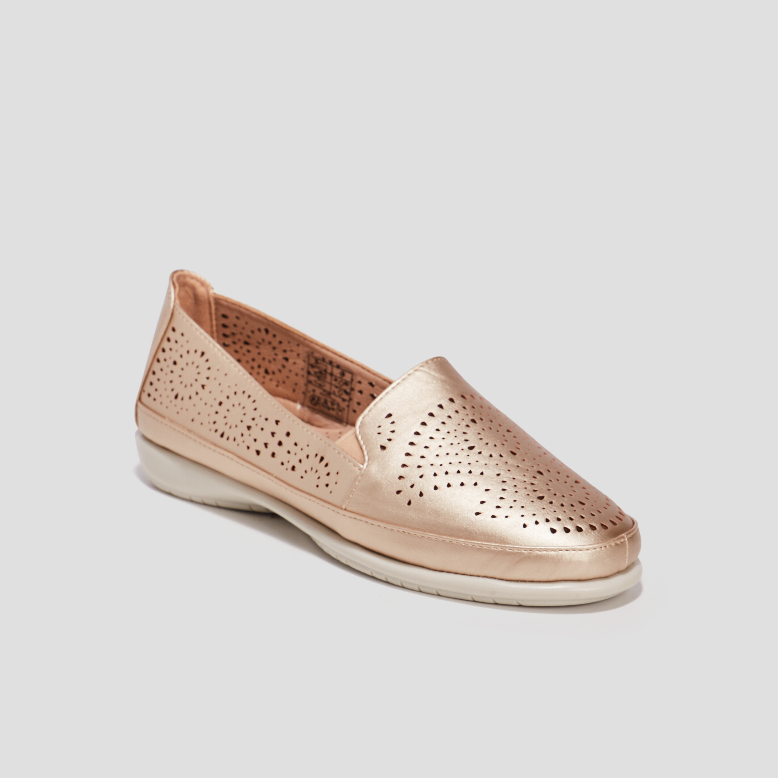 Mocassins perfor&eacute;es jaune or femme