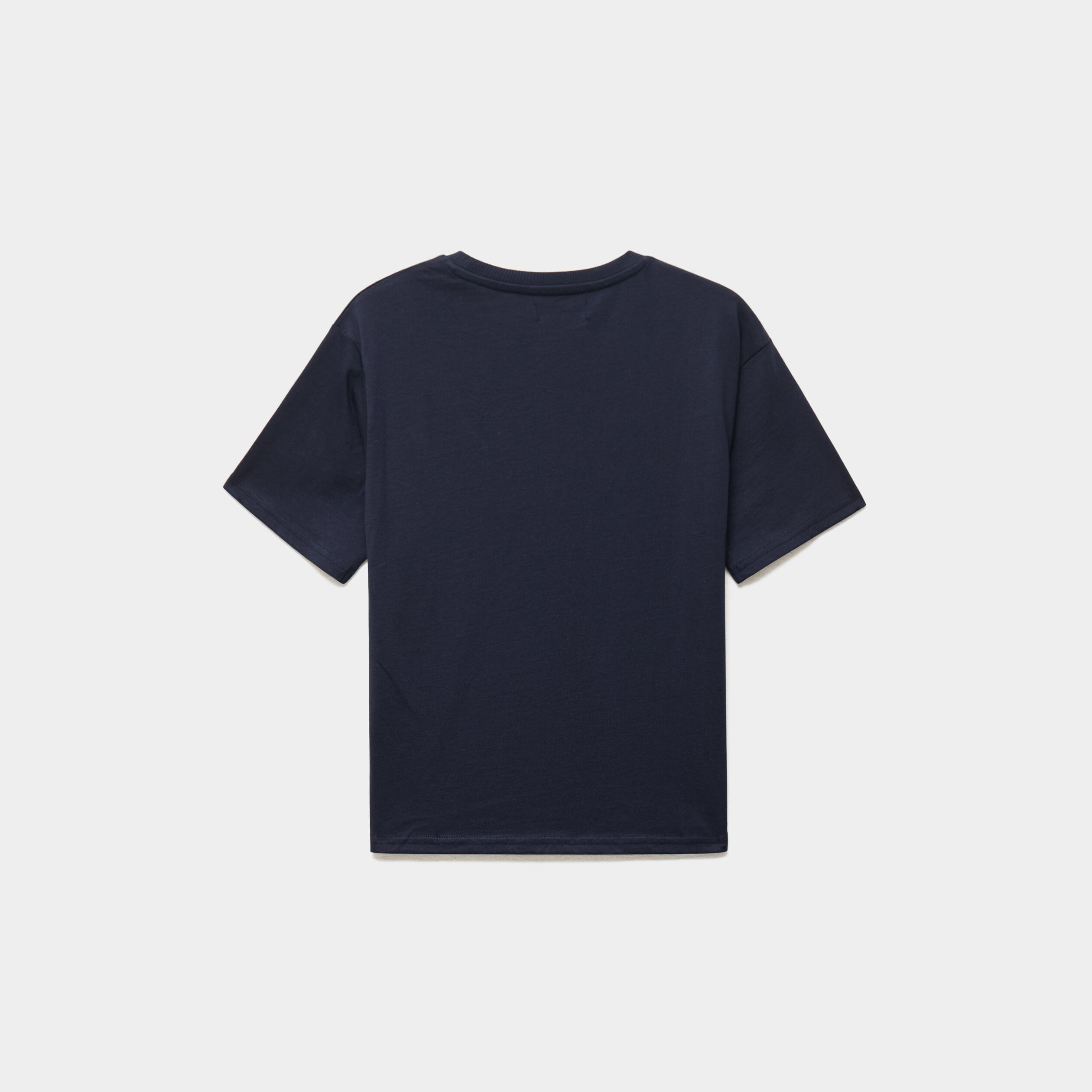 T-shirt oversize manches courtes coton bleu marine gar&ccedil;on