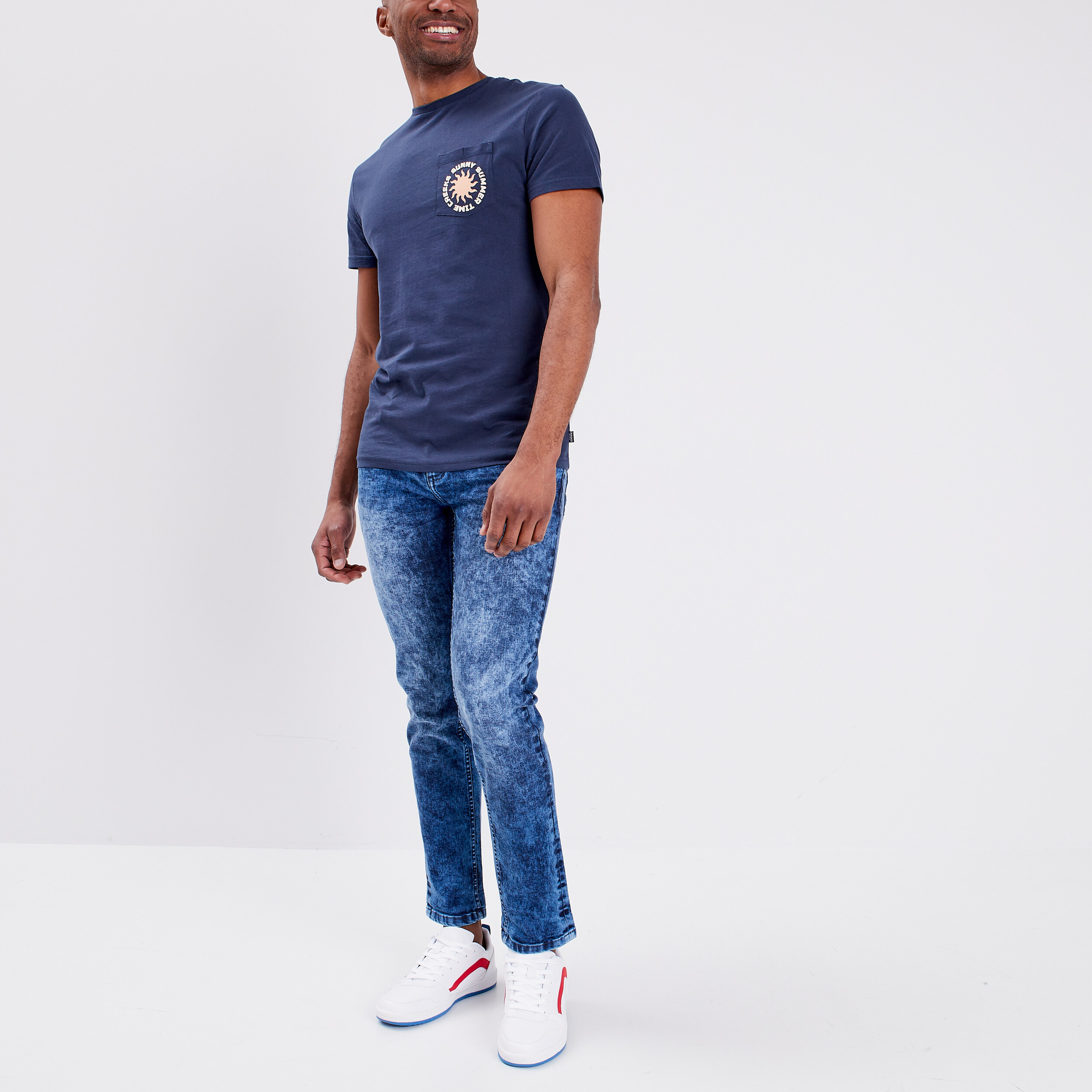 Jeans slim 5 poches denim stone homme