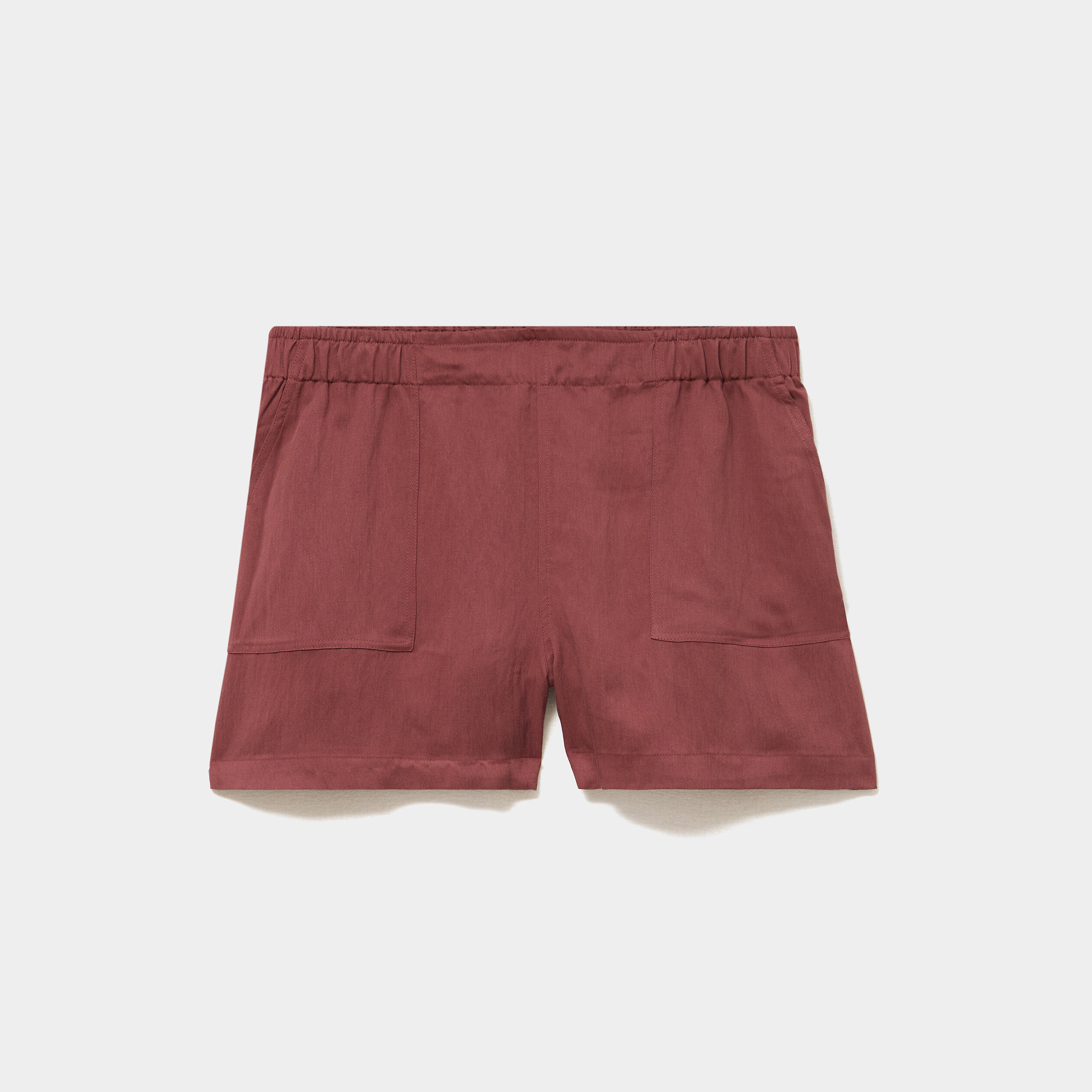 Short avec taille &eacute;lastiqu&eacute;e marron cognac femme grande taille