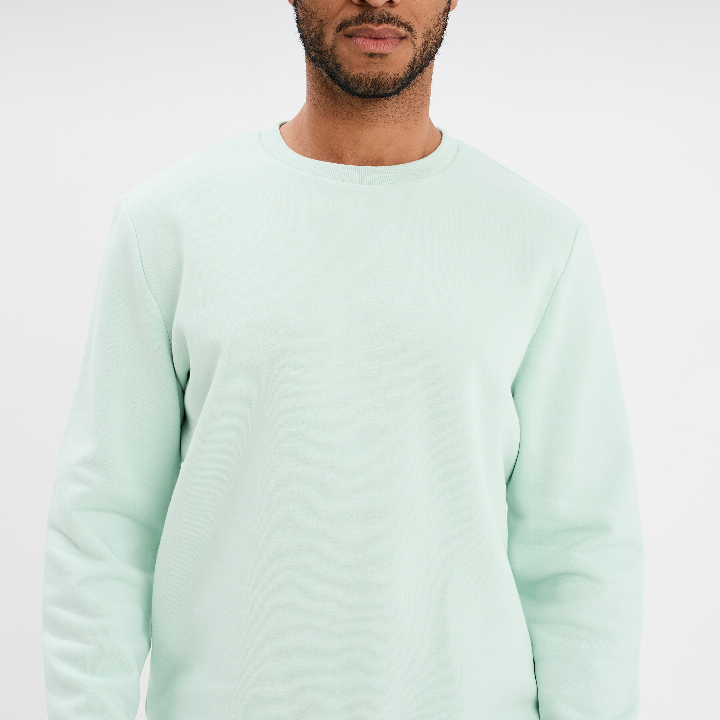 Sweat avec col rond vert pastel homme