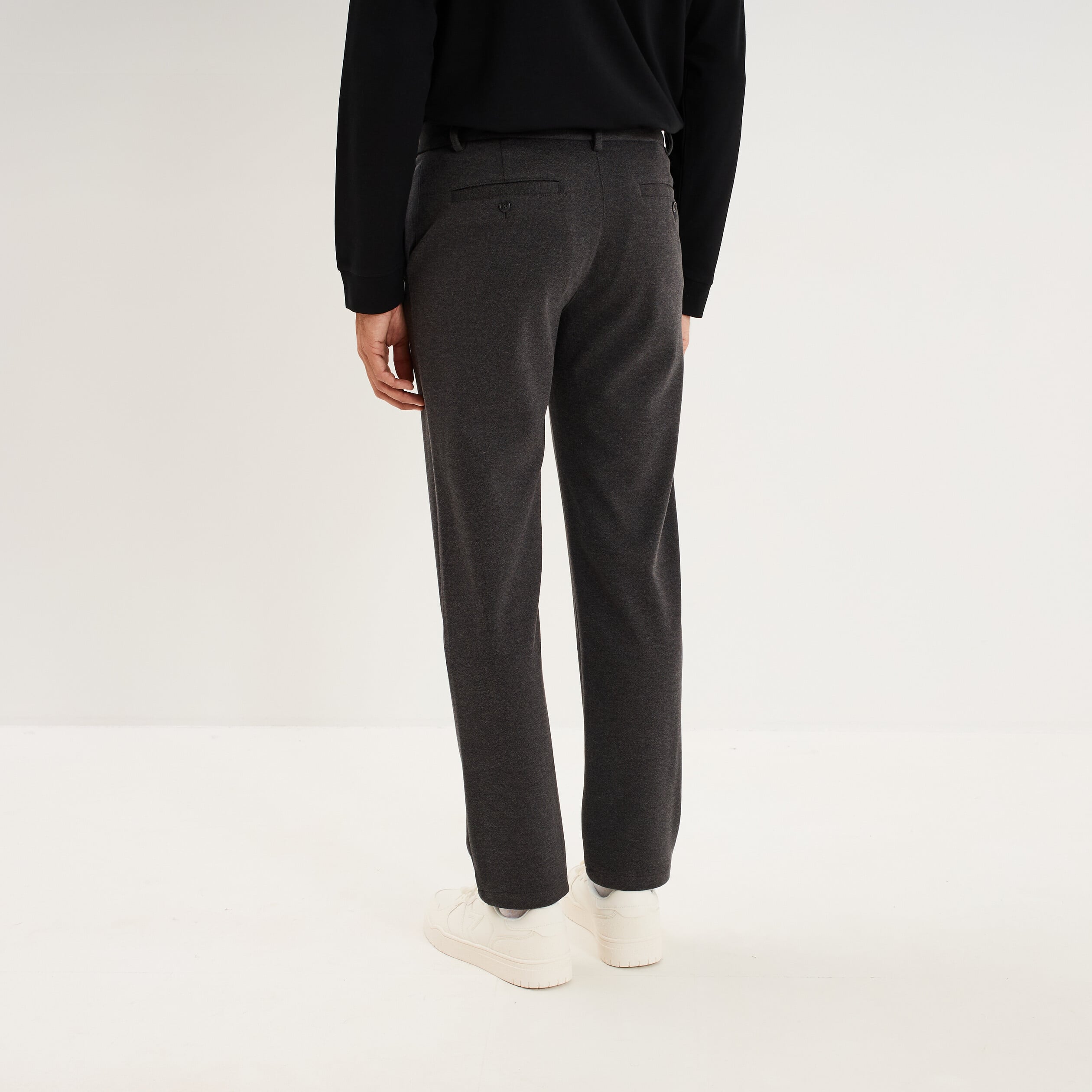 Pantalon chino slim gris fonc&eacute; homme