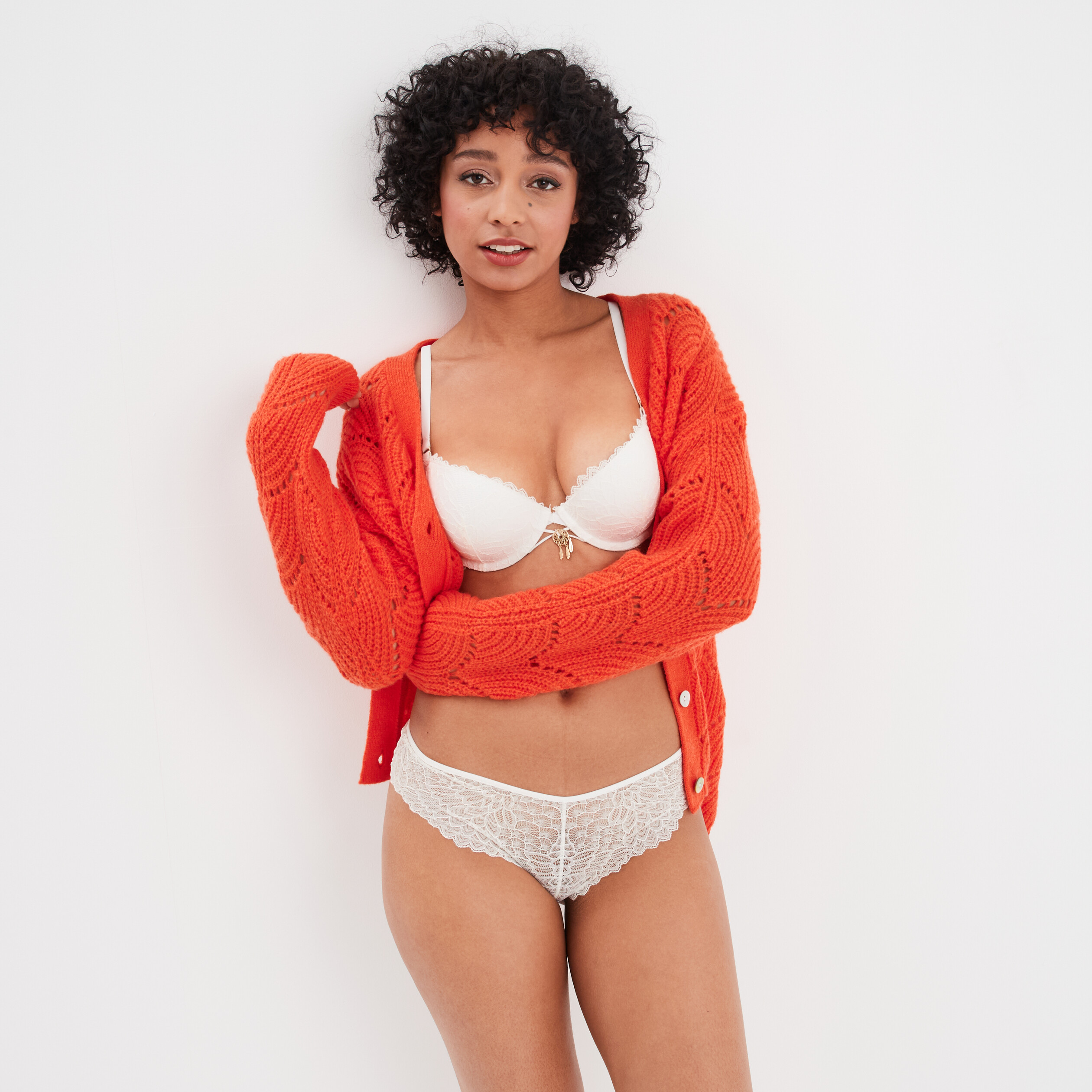 shorty en dentelle blanc femme Shorty en dentelle blanc femme