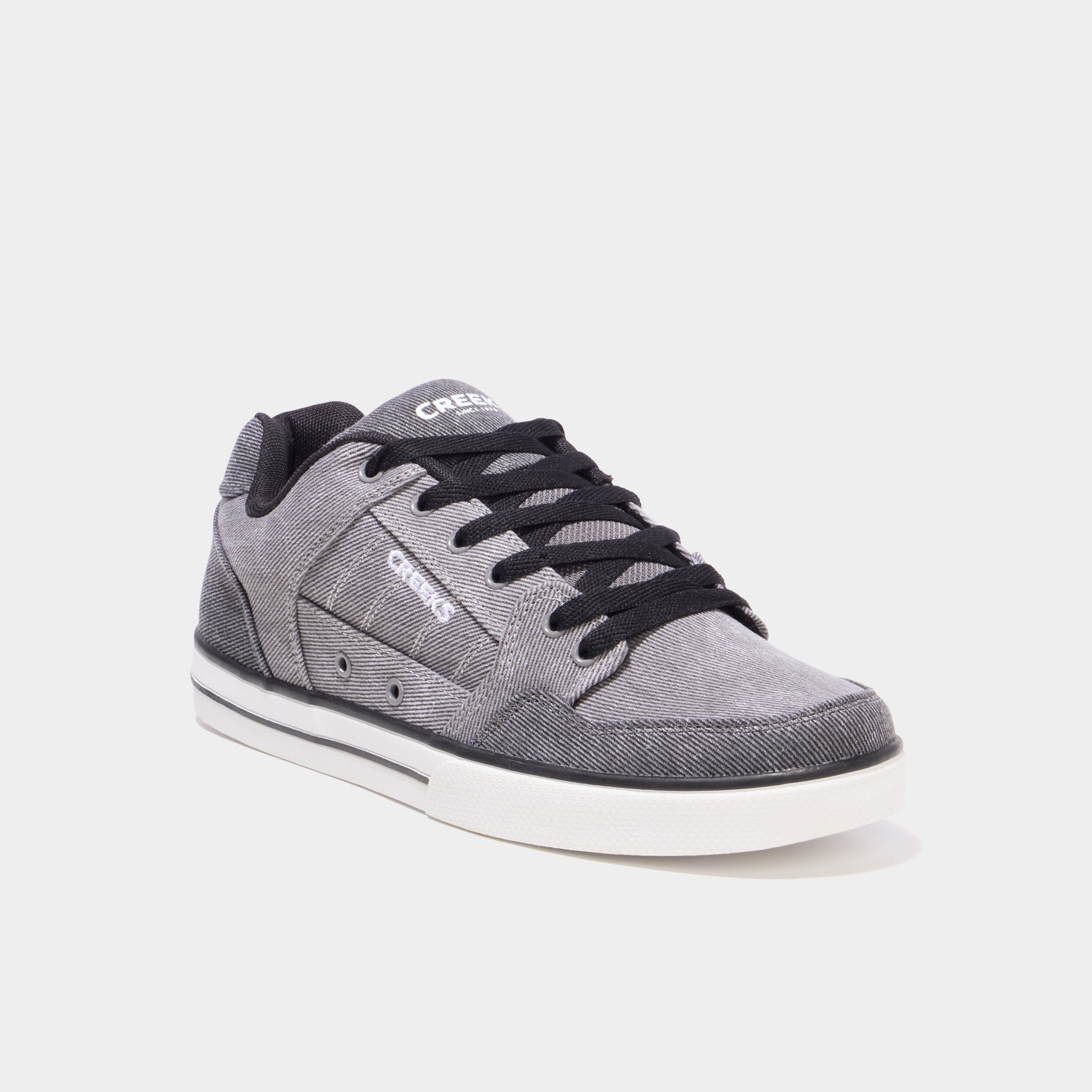 Tennis basses en toile &agrave; lacets gris clair homme